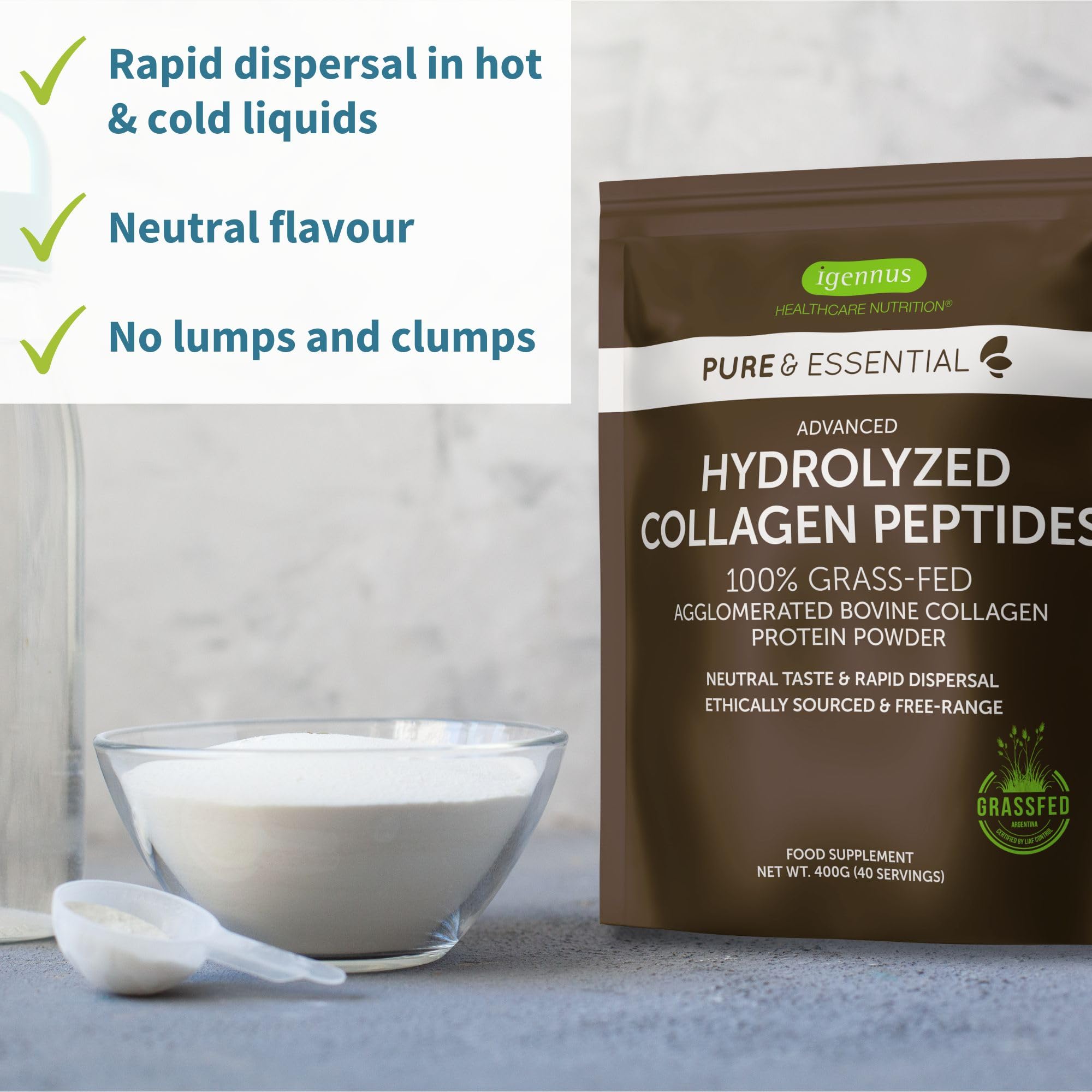 Advanced Hydrolysed Collagen Peptides, 100% Grass Fed & Ethically Sourced Igennus Healthcare Nutrition buy supplements canada