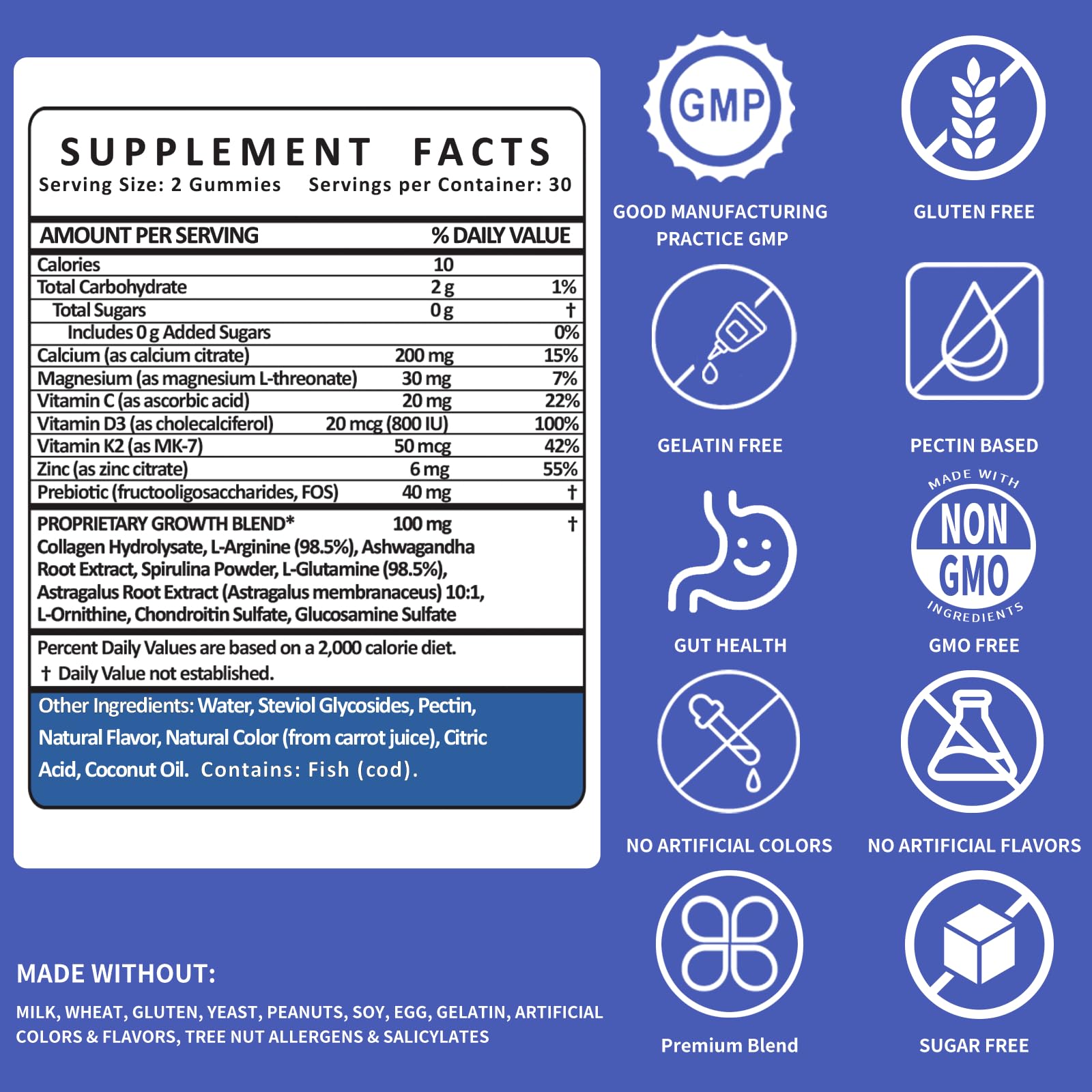 Height Growth Gummies for Kids & Teens – Sugar Free – Calcium, Prebiotic FOS, Magnesium, Vitamin D3, K2, Zinc, Ashwagandha – Bone Strength, Gut Health & Height Support Multivitamin – Strawberry Flavor CheeryLeaf buy supplements canada