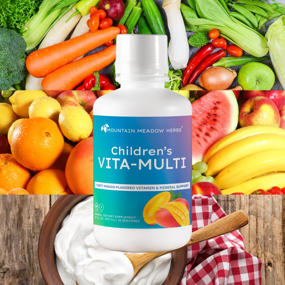 Mountain Meadow Herbs Children's Vita-Multi: Blended Vitamin & Mineral Supplement - Fast Absorbing Liquid Kids Vitamins with Fruits, Greens, and Eye-Protecting Lutein (16 oz.) Mountain Meadow Herbs buy supplements canada