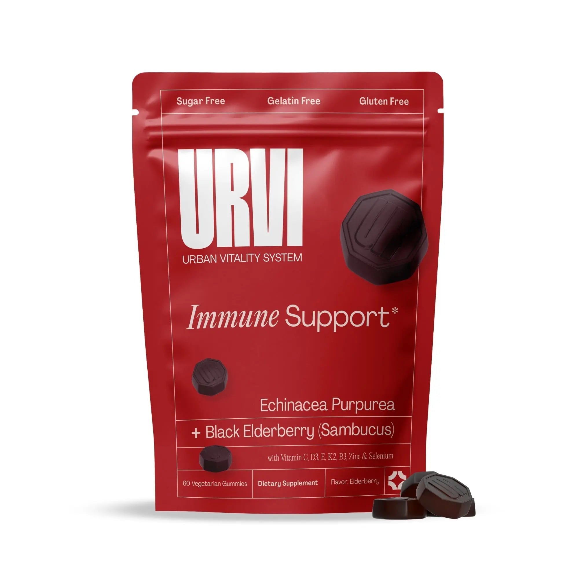 URVI® Immune Support Gummies - Vitamin C, D3 K2, E, Niacin, Zinc & Selenium with Elderberry & Echinacea URVI buy supplements canada