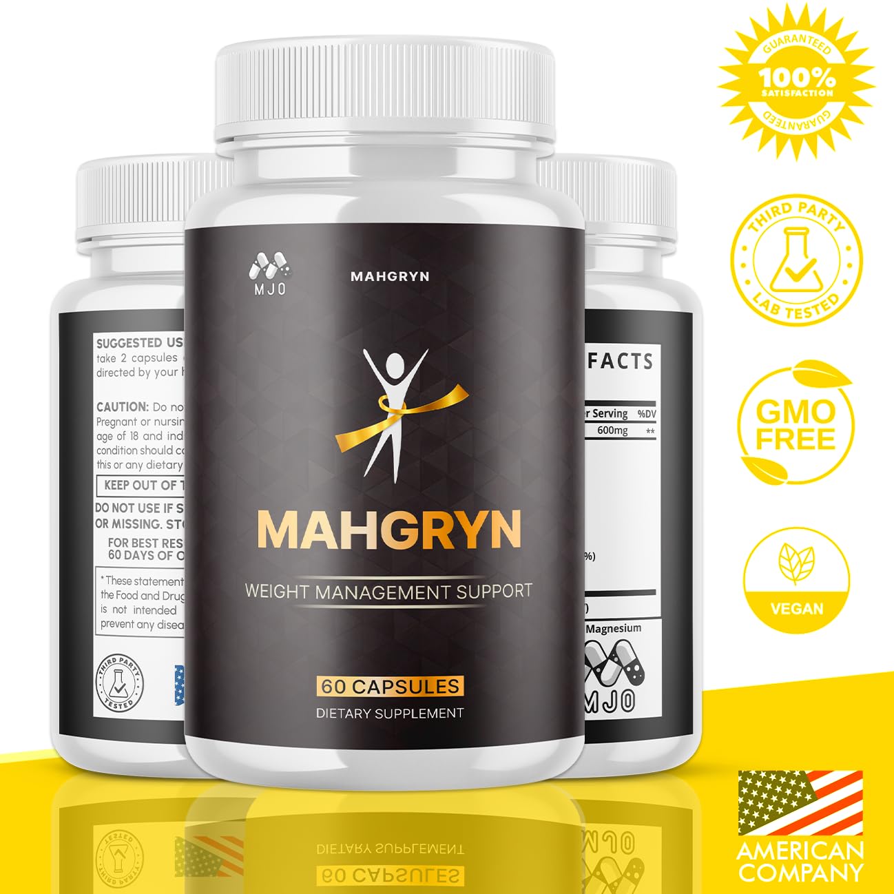 (3 Pack) Mahgryn Capsules, Official Mahgryn Pills with All Natural Ingredients, Advanced Overall Health and Wellness Vitamin Supplement Formula for Maximum Strength Multivitamin Support (180 Capsules) MJO buy supplements canada