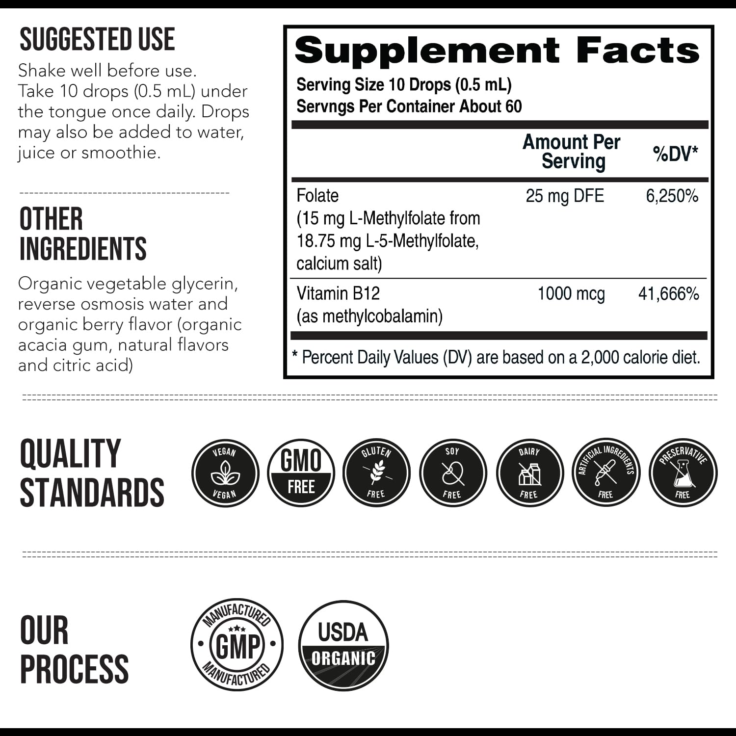 L Methyl Folate 15mg Plus Methyl B12 Cofactor – Organic Berry Flavor, High Potency Liquid Sublingual Active 5-MTHF Form - Supports Mood, Methylation Triquetra Health buy supplements canada