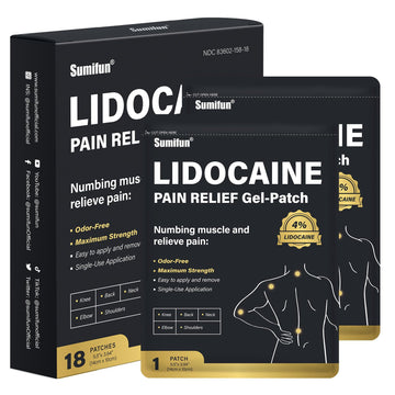 Sumifun 4% Lidocaine Patches, Long Lasting Plaster Patch for Knee, Shoulder, Muscle, Joints with Natural Ingredients, Extended Patch with Lidocaine (Large, Count, 18) Sumifun buy supplements canada