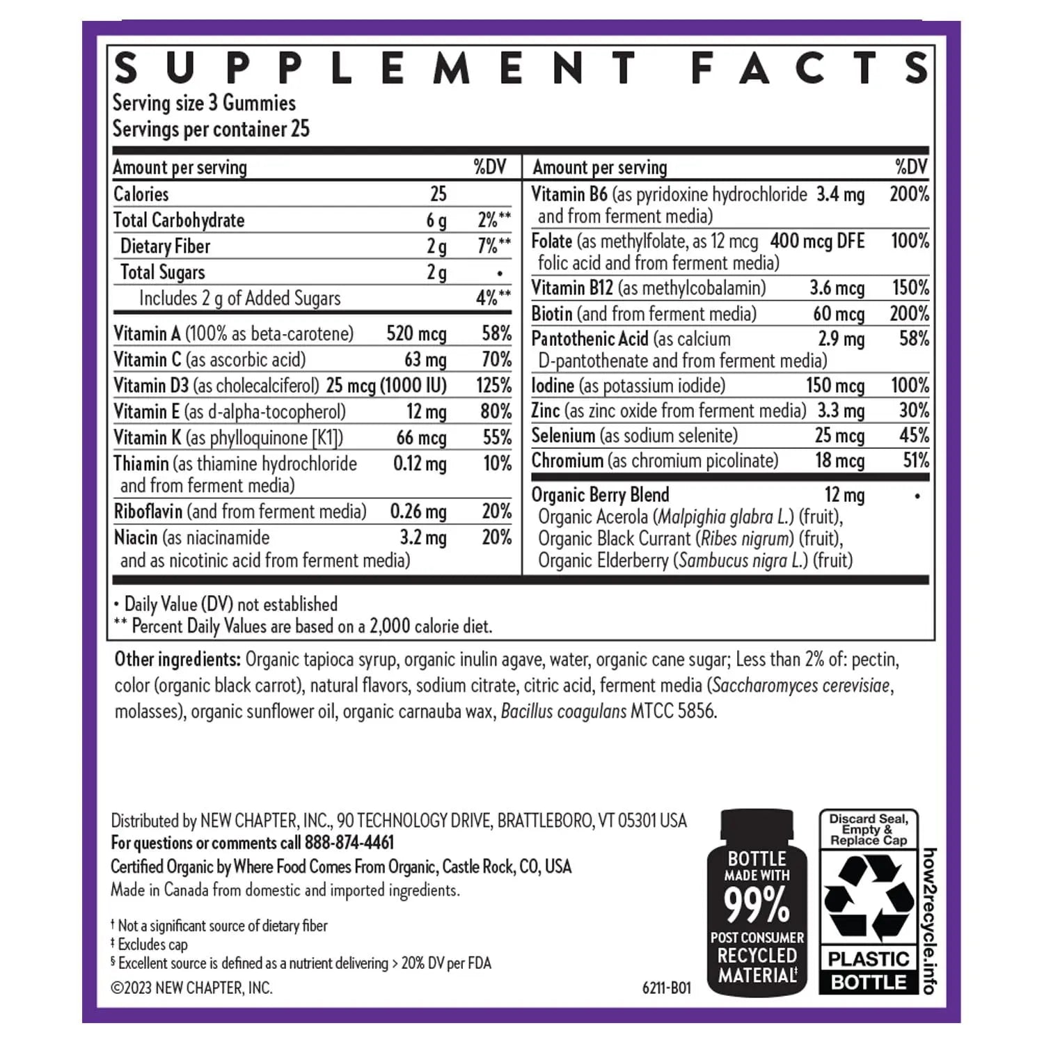 New Chapter Women’s Multivitamin Gummies - 59% Less Sugar, Women’s Gummy Vitamins with Vitamin C, D3 & Zinc New Chapter buy supplements canada