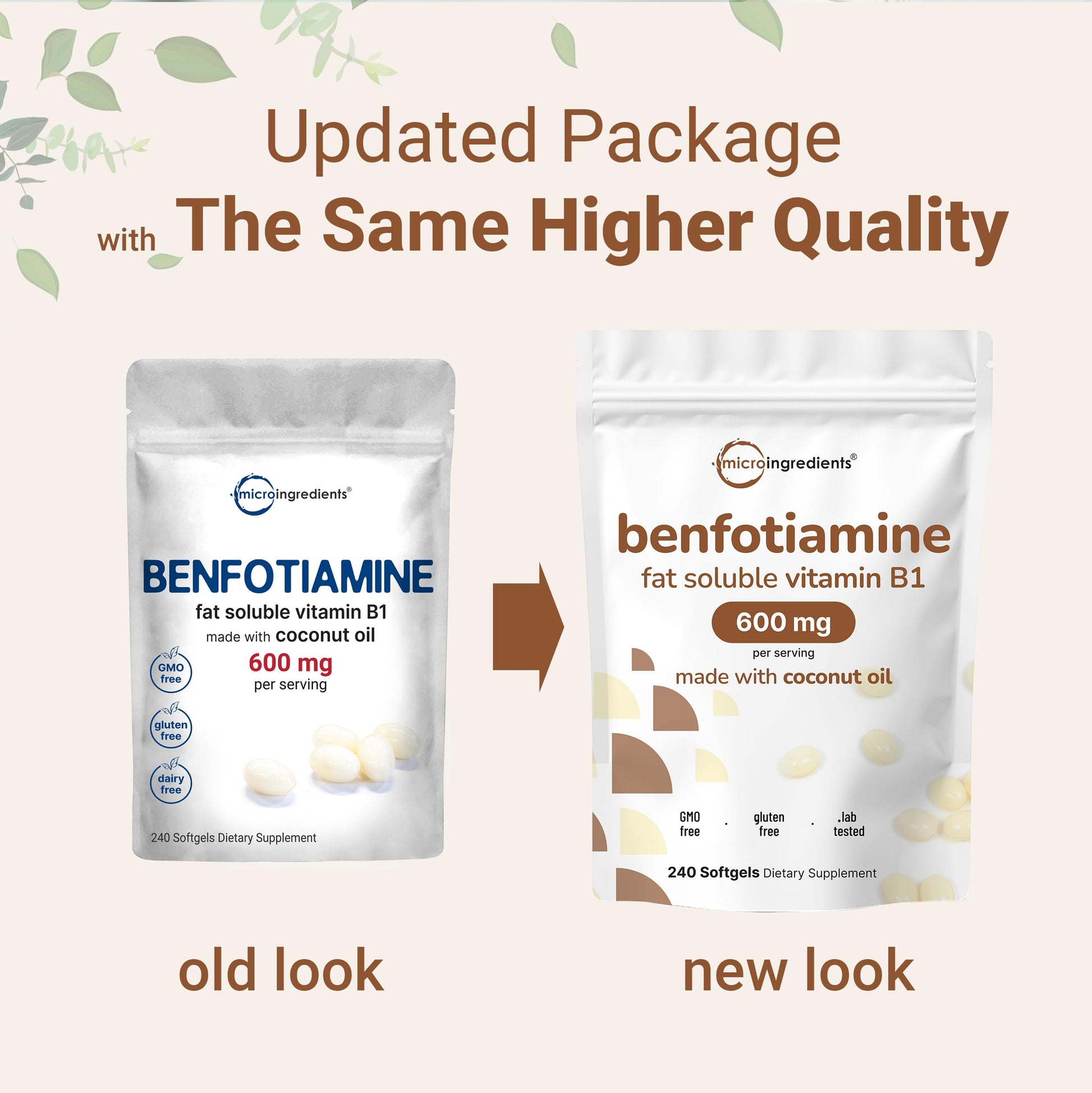 Vitamin B1 Benfotiamine 600mg Per Serving, 240 Coconut Oil Softgels | Bioavailable B Vitamins Supplement, Converted to Active Thiamine | Non-GMO, Soy Free Micro Ingredients buy supplements canada