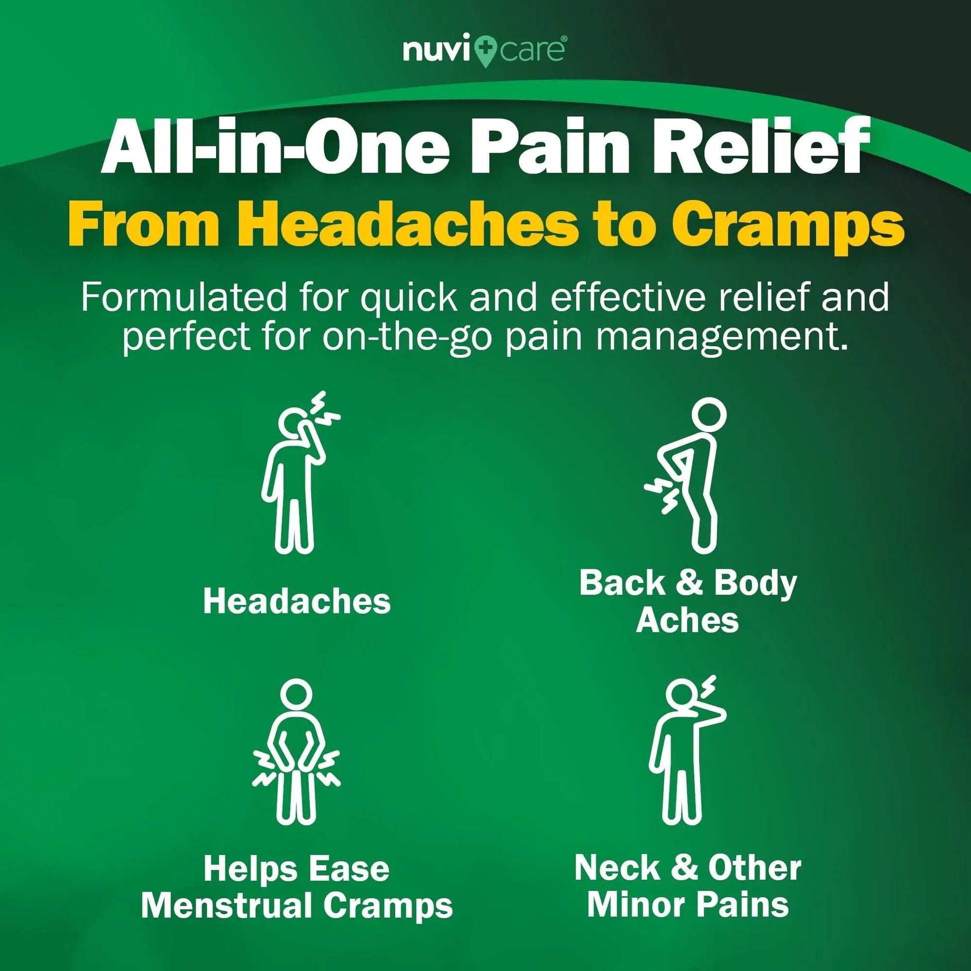 NUVICARE Headache Relief with Acetaminophen 250 mg, Aspirin (NSAID) 250 mg, Caffeine 65 mg - Temporary Relief of Minor Aches & Pains - Compare to Excedrin Extra Strength Pain Reliever (2 Pack) NUVICARE buy supplements canada