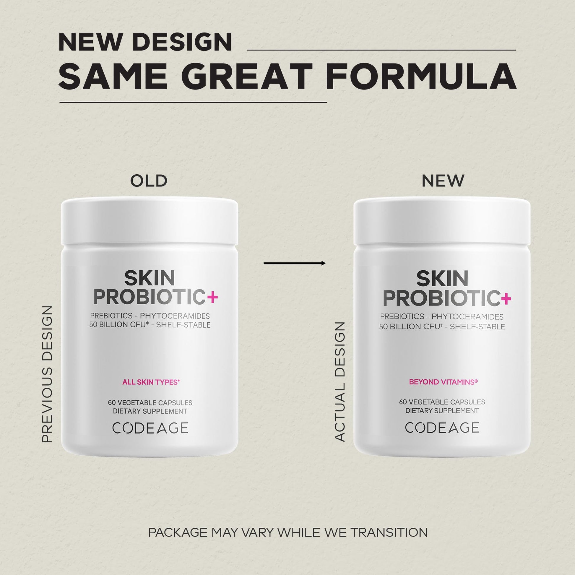 Codeage Skin Probiotics + Prebiotics - Skin Care Routine Supplement - 50 Billion CFU - Ayurvedic Botanical Herbs - Face Probiotics - Shelf Stable Cleanser, Non-GMO, Vegan - 60 Capsules Codeage buy supplements canada