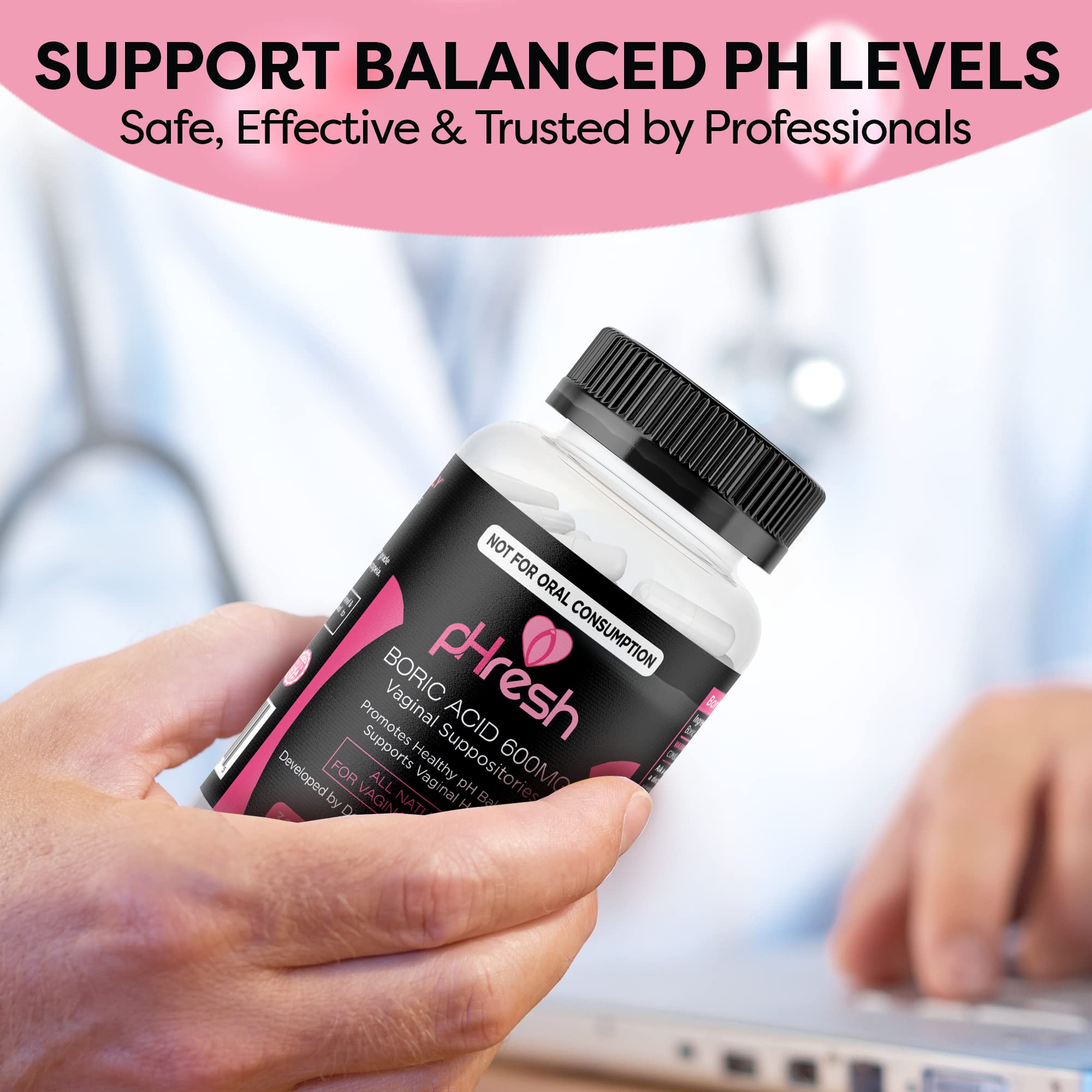 ACE NUTRITION pHresh Boric Acid Suppositories for Women, Suppositories for Odor Use, Natural Feminine Care Supports Vaginal Health & Promotes Healthy pH Balance - Made in USA ACE NUTRITION buy supplements canada