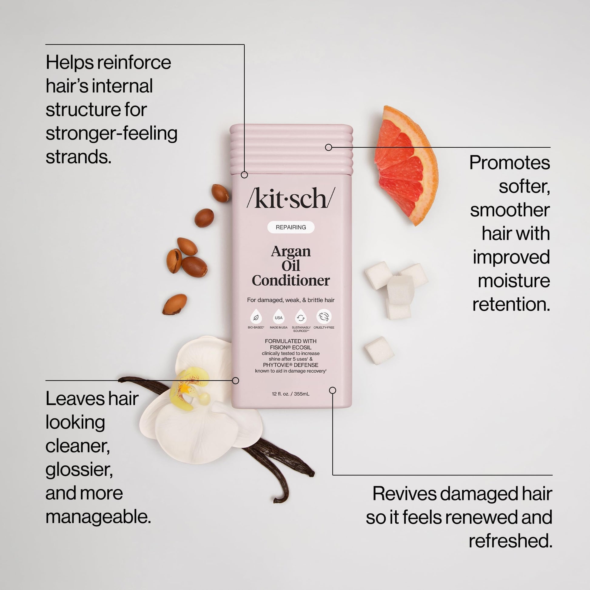 Kitsch Repairing Argan Oil Liquid Conditioner for Women & Men – Argan Oil for Hair, For Shine, Smoothness & Damage Recovery, Hair Repair – Clean, Color-Safe Hair Care - 12.3 oz Kitsch buy supplements canada