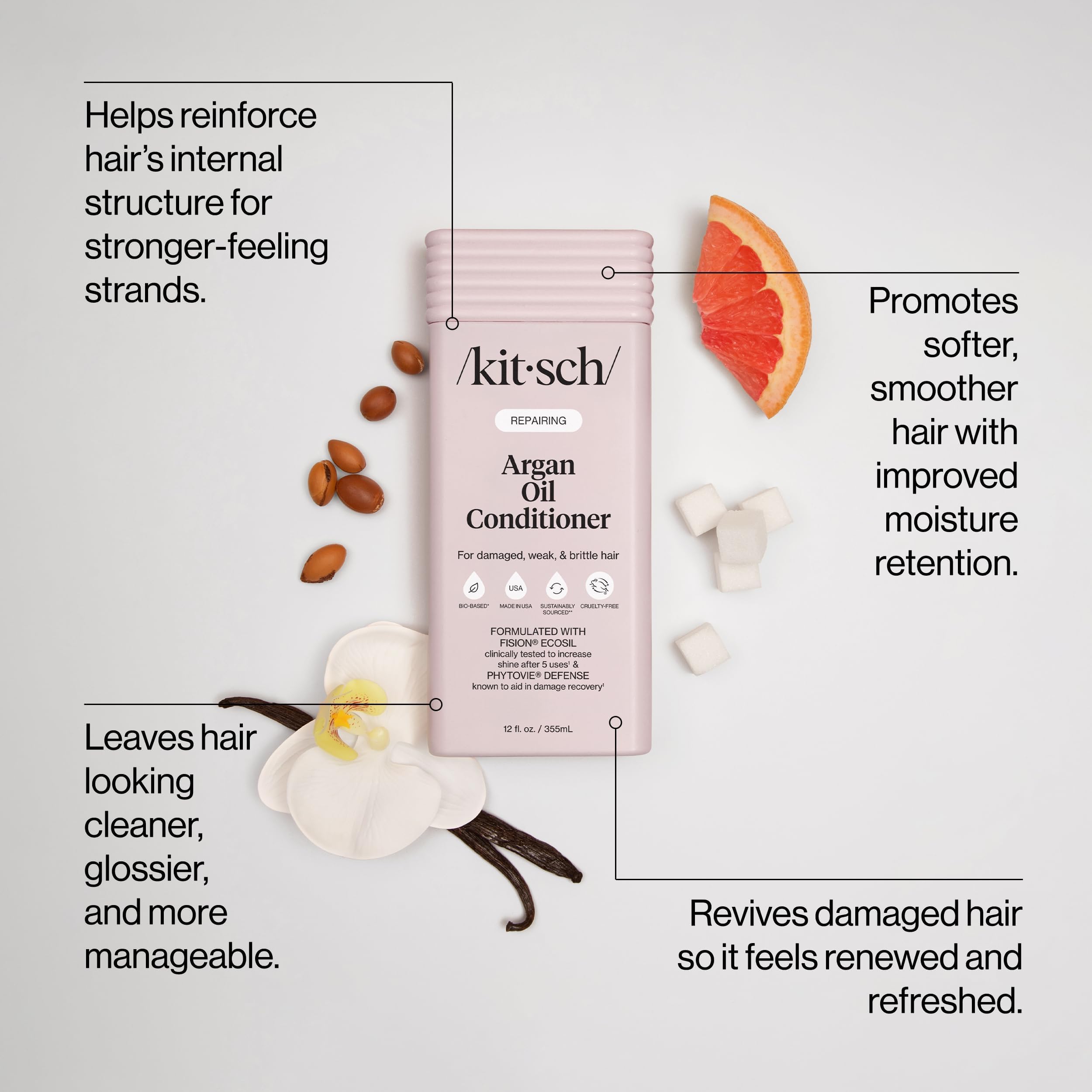 Kitsch Repairing Argan Oil Liquid Conditioner for Women & Men – Argan Oil for Hair, For Shine, Smoothness & Damage Recovery, Hair Repair – Clean, Color-Safe Hair Care - 12.3 oz Kitsch buy supplements canada