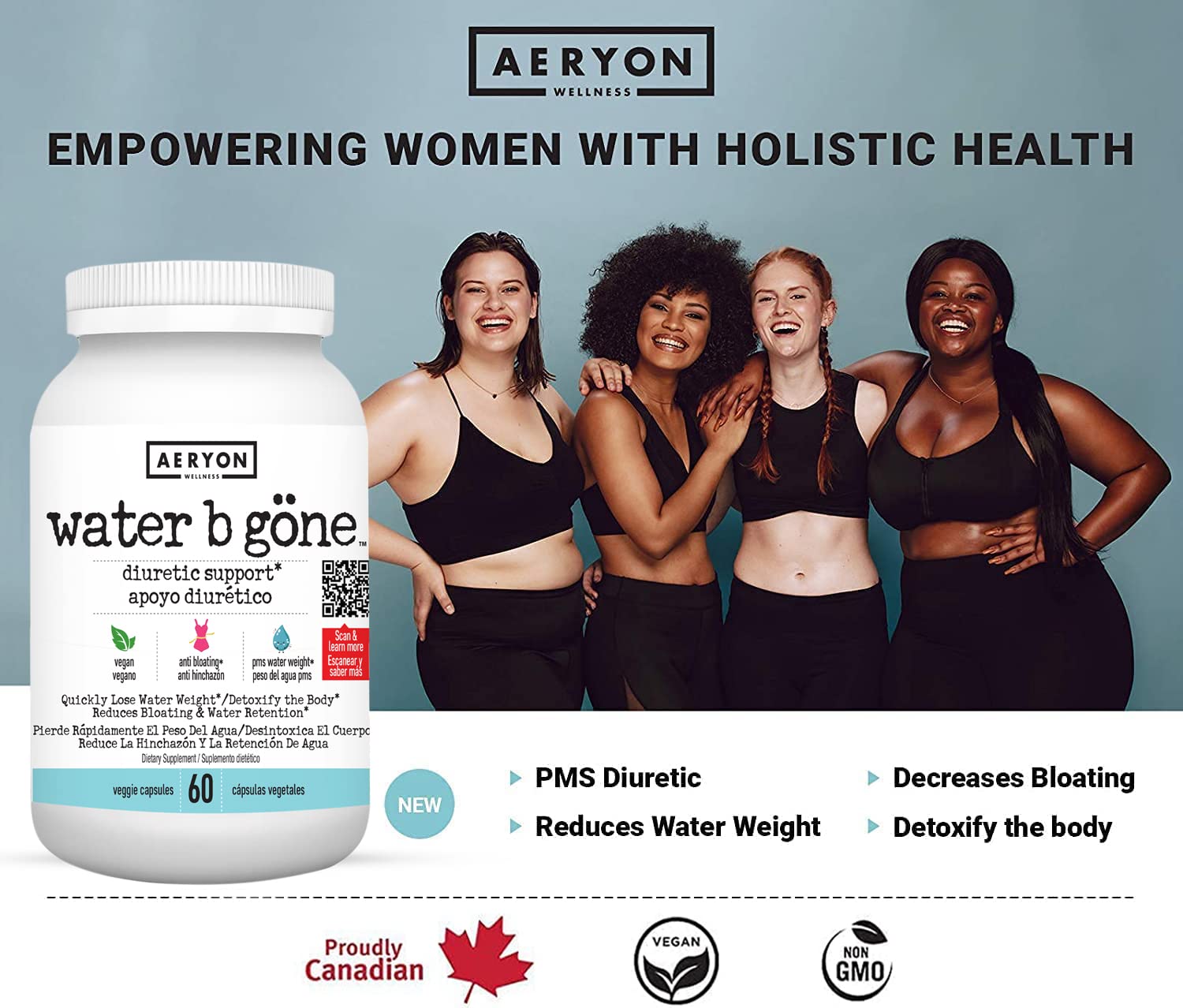 Water B Gone – Diuretic Pills for Women – Reduce Water Retention and Bloating – Find PMS Aeryon Ashlie Wellness buy supplements canada