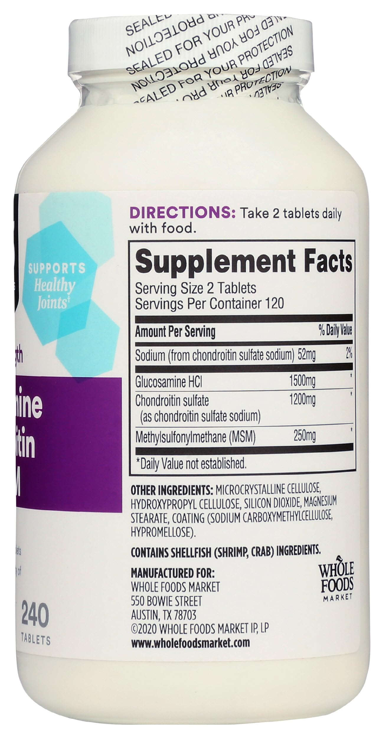 365 by Whole Foods Market, Glucosamine Chondroitin X Strength MSM, 240 Tablets 365 by Whole Foods Market buy supplements canada