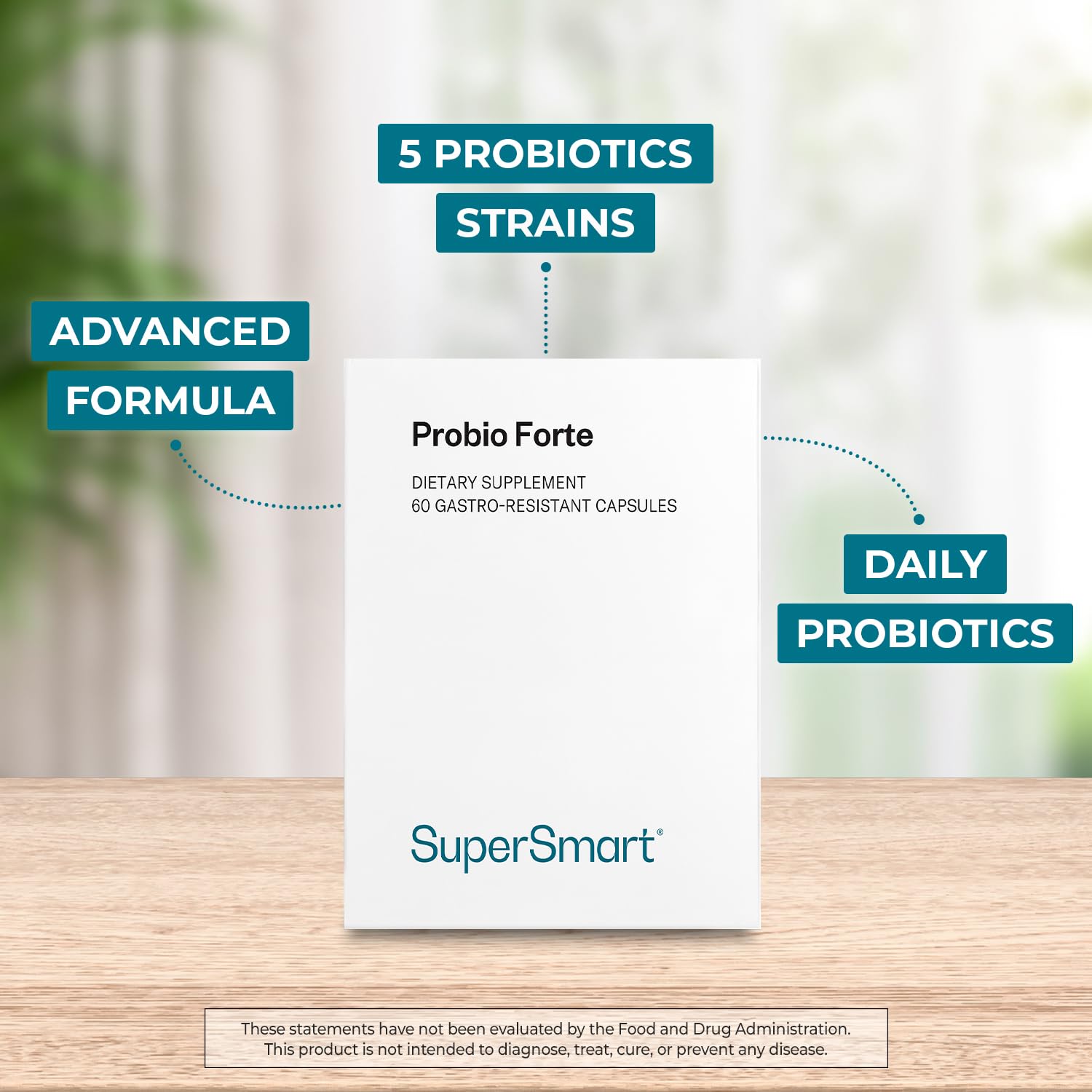 Supersmart - Probio Forte 8 Billion CFU per Capsule (Advanced Formula) - Daily Probiotics Supplement for Women & Men | Non-GMO & Gluten-Free - 60 DR Caps Supersmart buy supplements canada