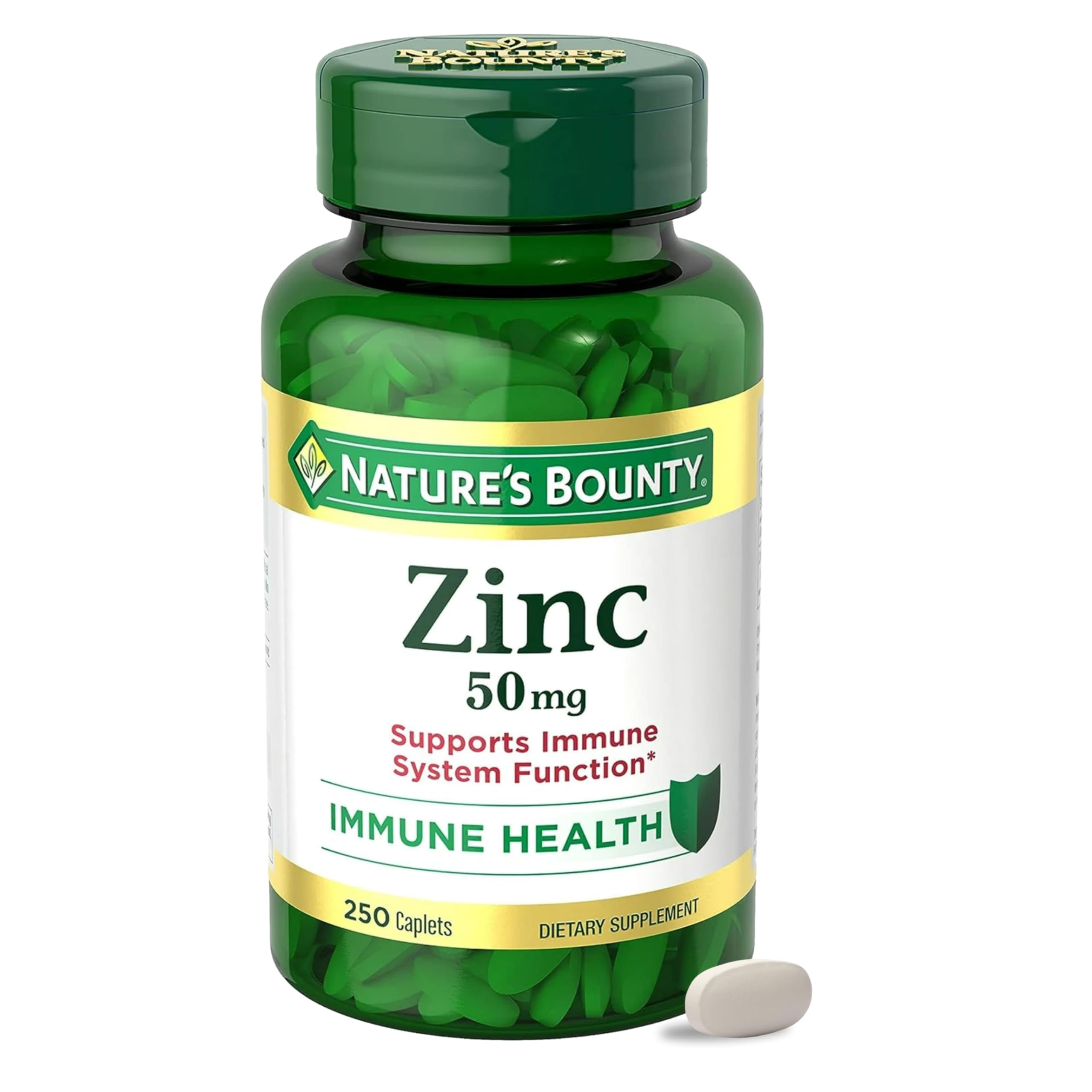 Nature’s Bounty Zinc 50mg, Immune Support & Antioxidant Supplement, Promotes Skin Health, 1 Caplet Per Day, Gluten Free, 250 Vegetarian Caplets Nature's Bounty buy supplements canada