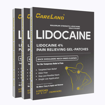 CARELAND Lidocaine Gel Patch, 18 Count Maximum Strength Pain Patches for Muscle Relief in Neck Knee Back and Shoulders Unscented Numbing Patch for Soothing Nerves, Joints CARELAND buy supplements canada