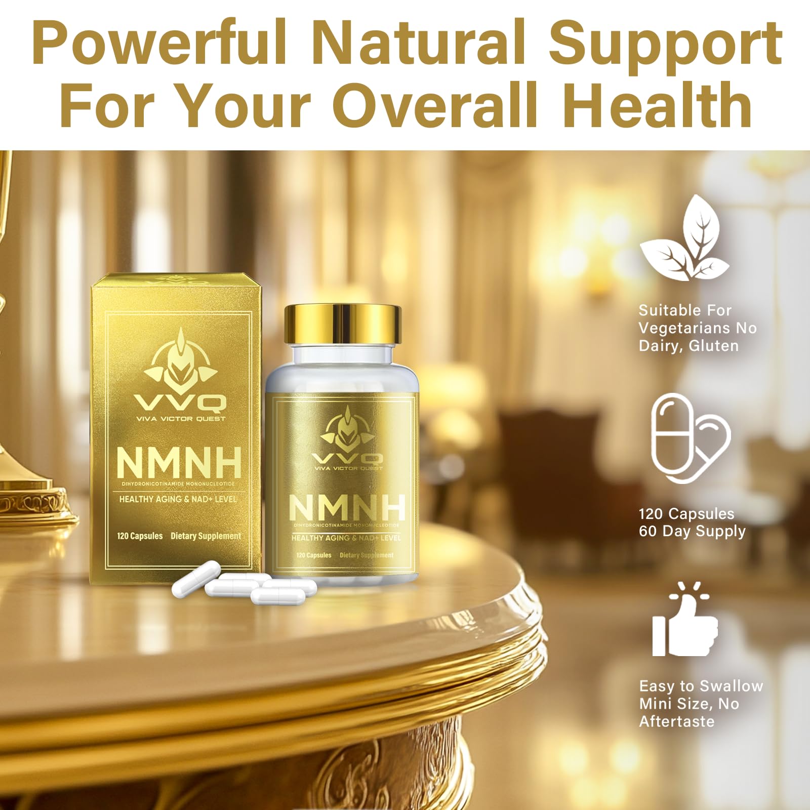 120 Capsules-NMNH (Dihydronicotinamide Mononucleotide), NAD Supplement to Boost NAD+ Levels as We Age (May Be More Effective Than Nicotinamide Riboside), NMNH Supplement for Anti-Aging VVQ buy supplements canada