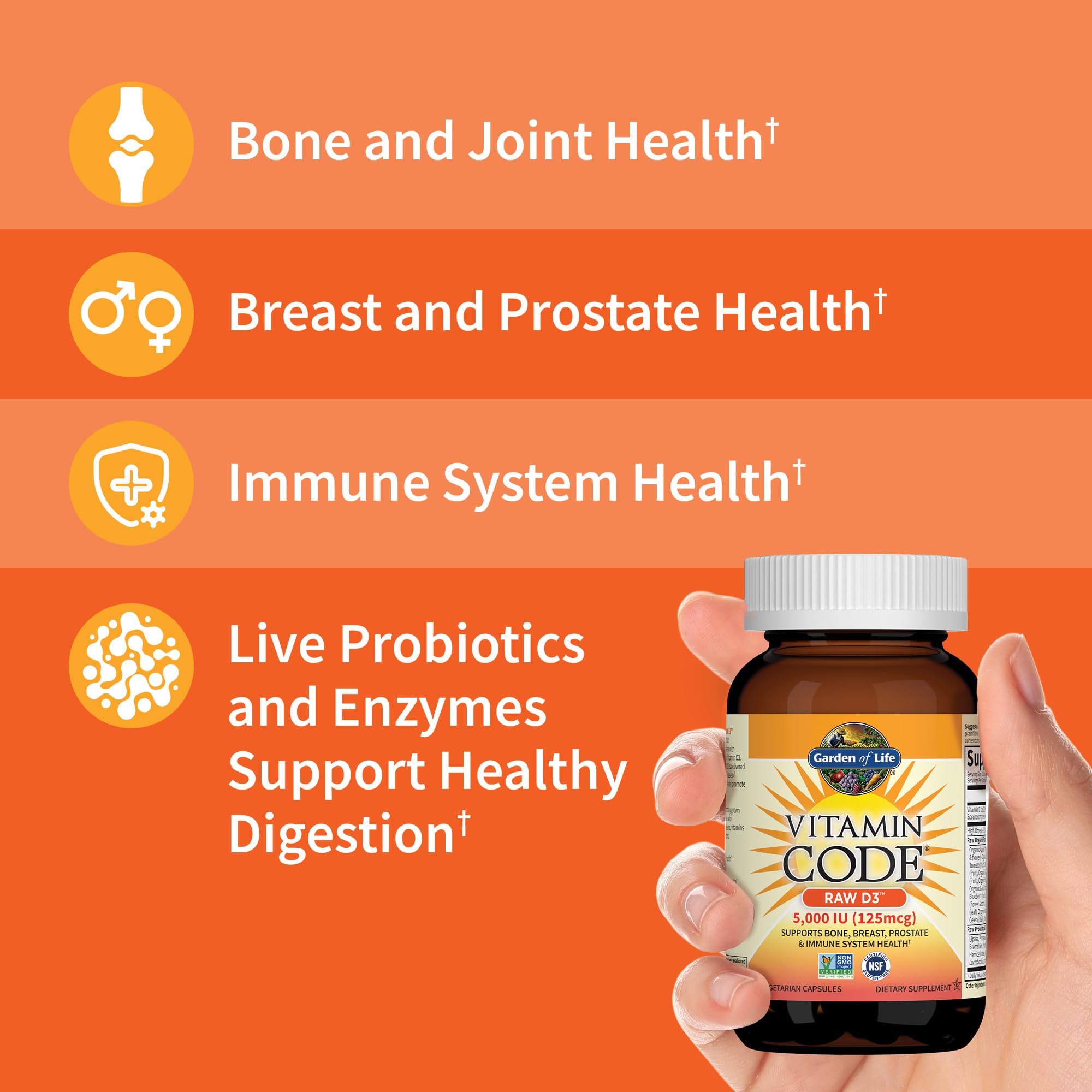 Garden of Life Vitamin D3 5000 IU, Raw Whole Food Supplements with Chlorella, Fruit, Veggies & Probiotics for Bone & Immune Health Garden of Life buy supplements canada