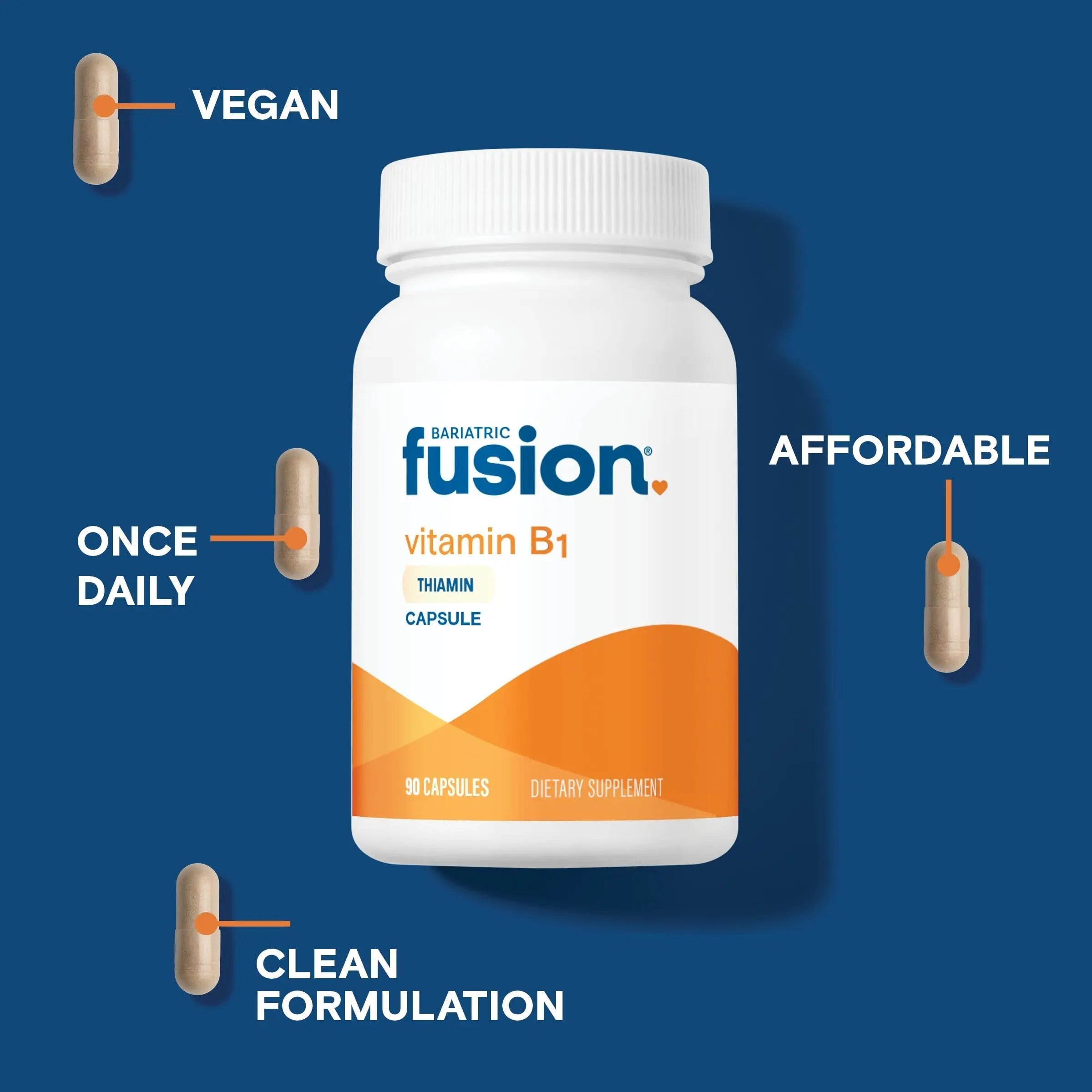 Bariatric Fusion Vitamin B1(Thiamine) for Bariatric Surgery Patients Including Gastric Bypass & Sleeve Gastrectomy, Easy to Swallow Capsule, 90 Count Bariatric Fusion buy supplements canada