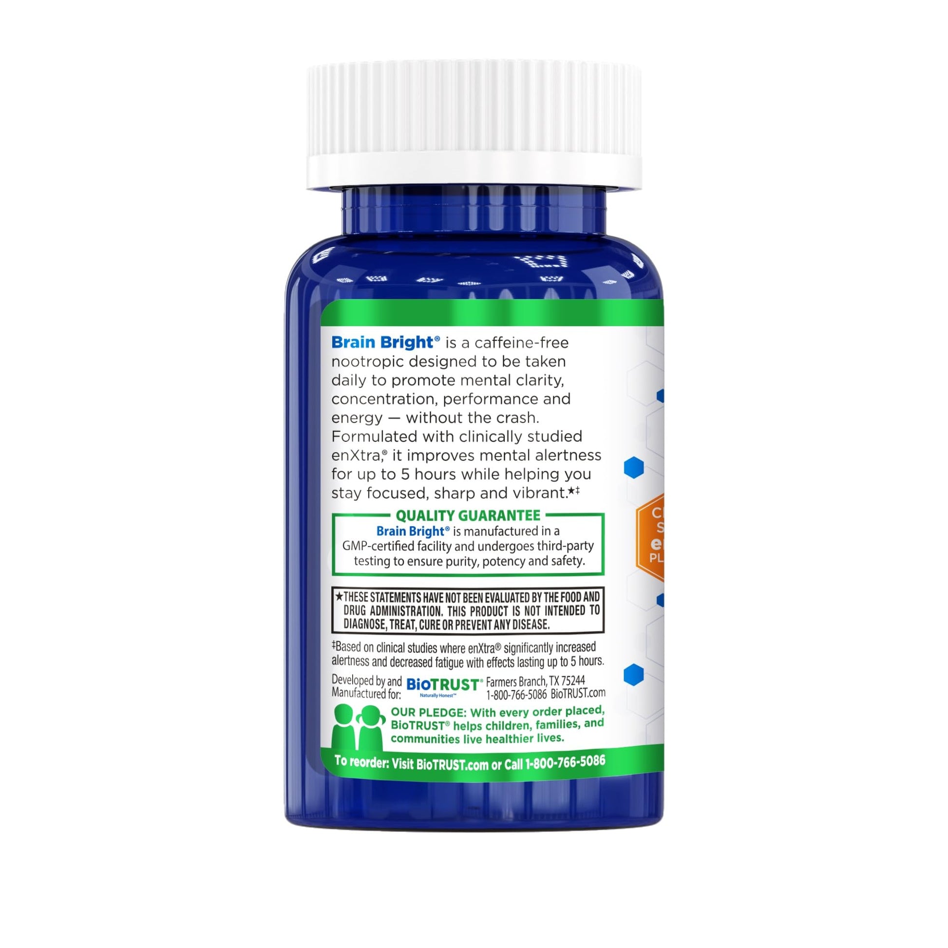 BioTrust Brain Bright – Daily Nootropic Boost for Focus, Concentration, Mental Clarity – Caffeine Free Nootropics Brain Support Supplement – Thai Ginger, Ginkgo, Folate, L-Theanine – 30 Servings BioTrust buy supplements canada