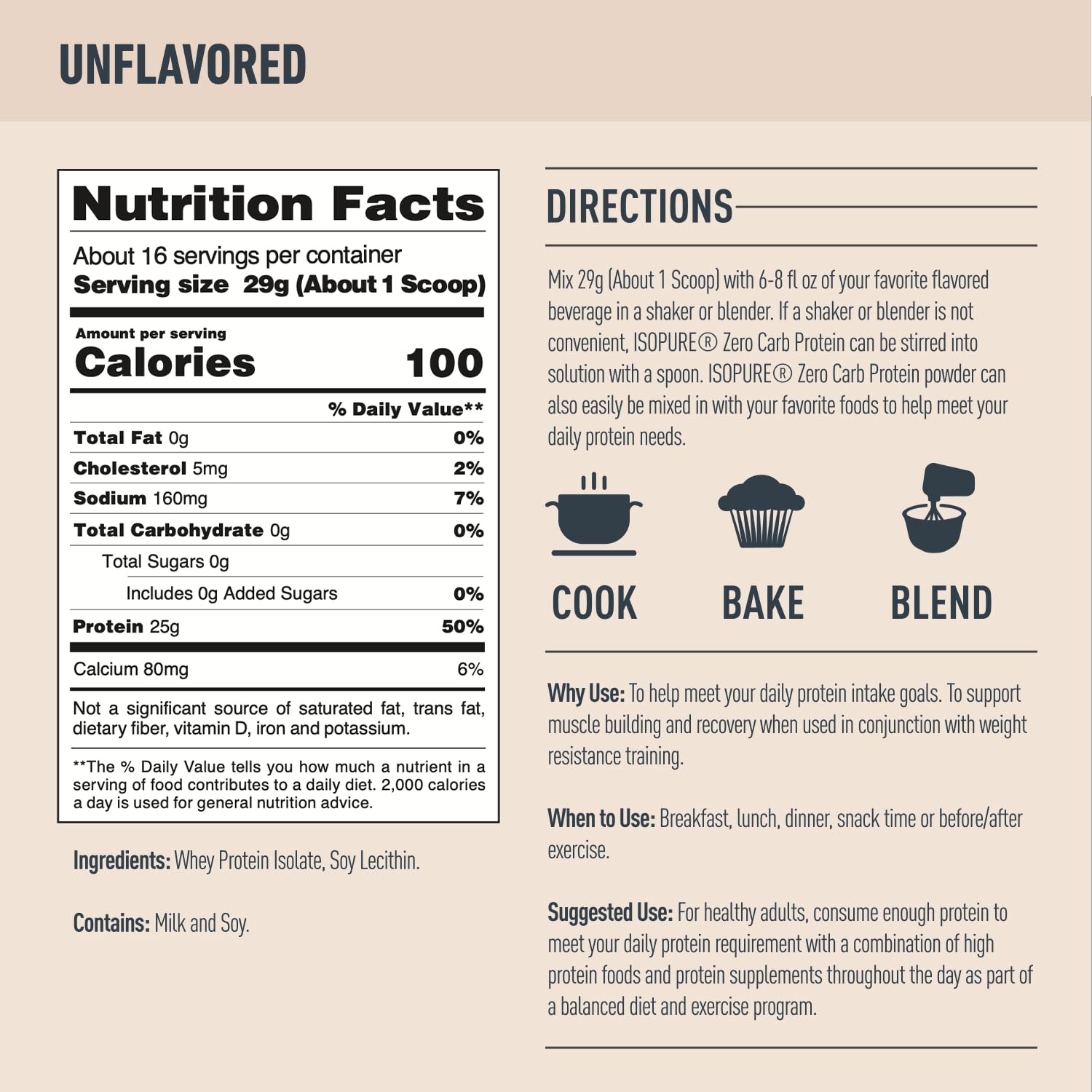 Isopure Unflavored Protein, Whey Isolate, 25g Protein, Zero Carb & Keto Friendly Isopure buy supplements canada