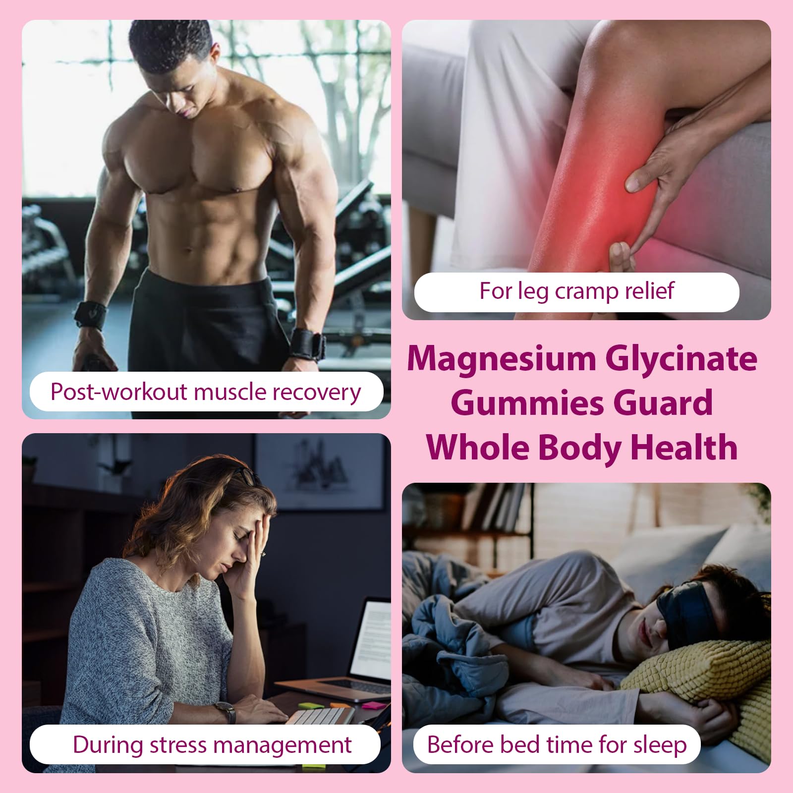 Magnesium Glycinate Gummies 400mg, Chewable Sugar Free Magnesium Supplement with Magnesium Glycinate, Magnesium Malate and Protein for Sleep, Relaxation, Brain & Muscle - Vegan (60 Count, Raspberry) Fitfido buy supplements canada