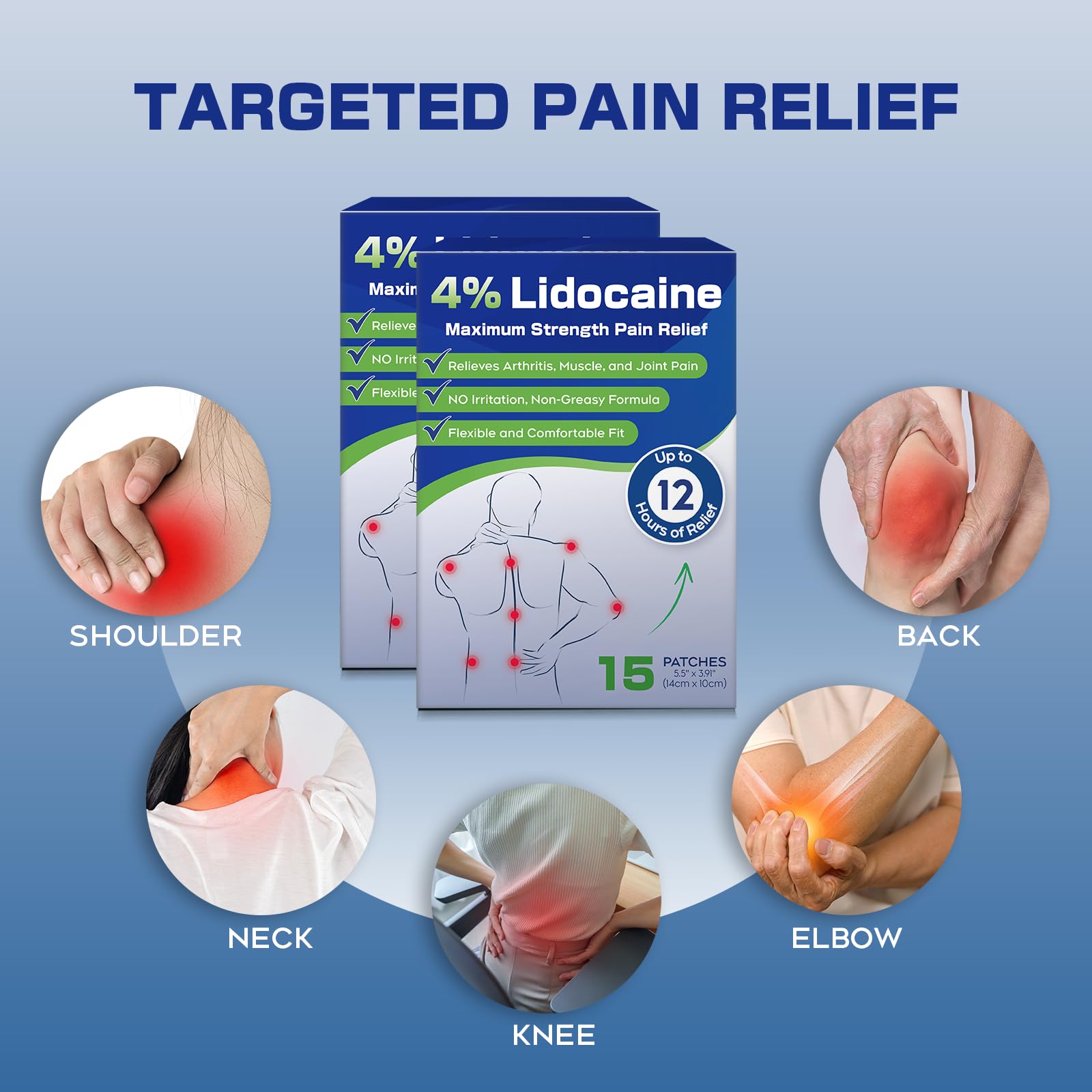 Uposiut 4% Lidocaine Pain Relief Patches 30 Count – Maximum Strength, 12 Hour Long Lasting, Flexible & Low Odor, for Back, Neck, Knee & Shoulder - 002AB Uposiut buy supplements canada