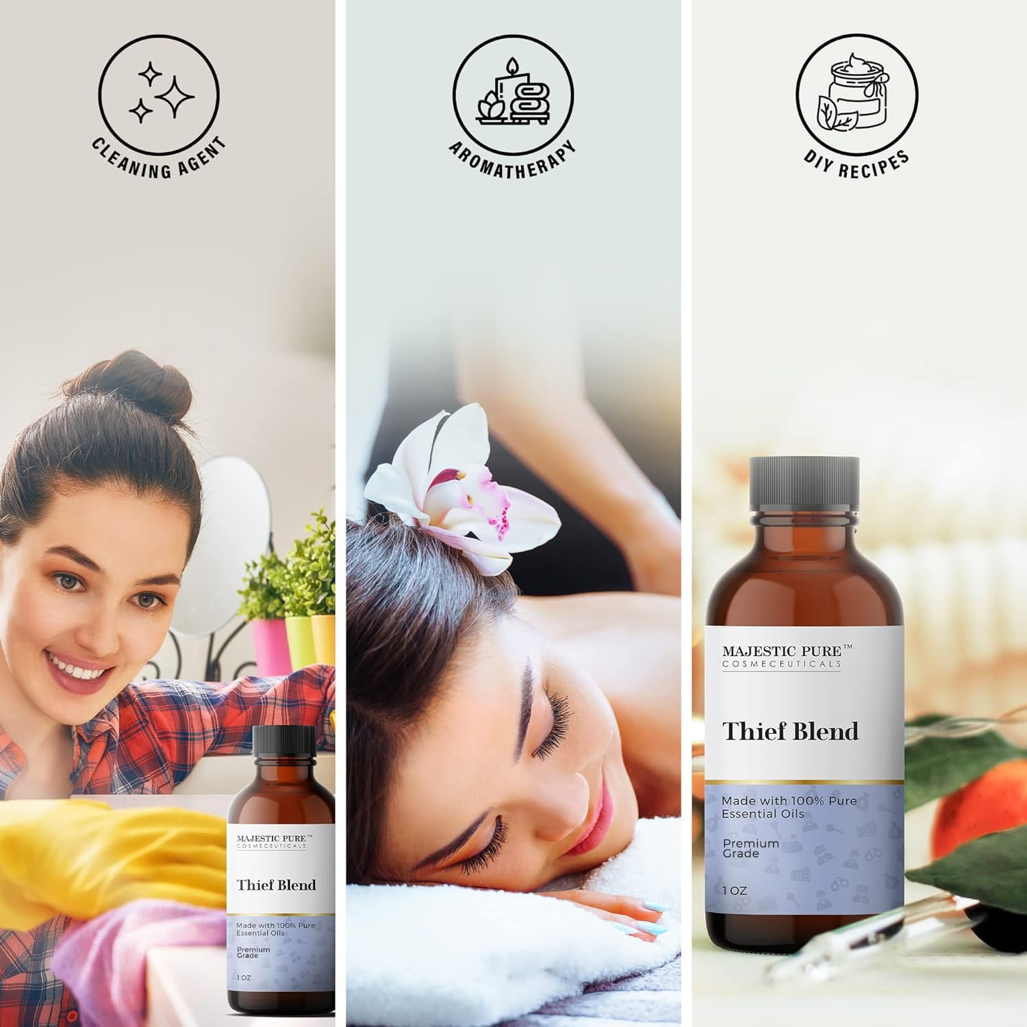 Majestic Pure Thieves Essential Oil Blend | 100% Pure Premium Oil for Uplifting Mood, DIY Products MAJESTIC PURE buy supplements canada