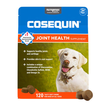 Nutramax Cosequin for Dogs Joint Health Supplement, Contains Glucosamine, Plus Chondroitin, MSM and Omega-3s, Supports Joint and Skin and Coat Health, Soft Chews, 120 Count Nutramax Laboratories buy supplements canada