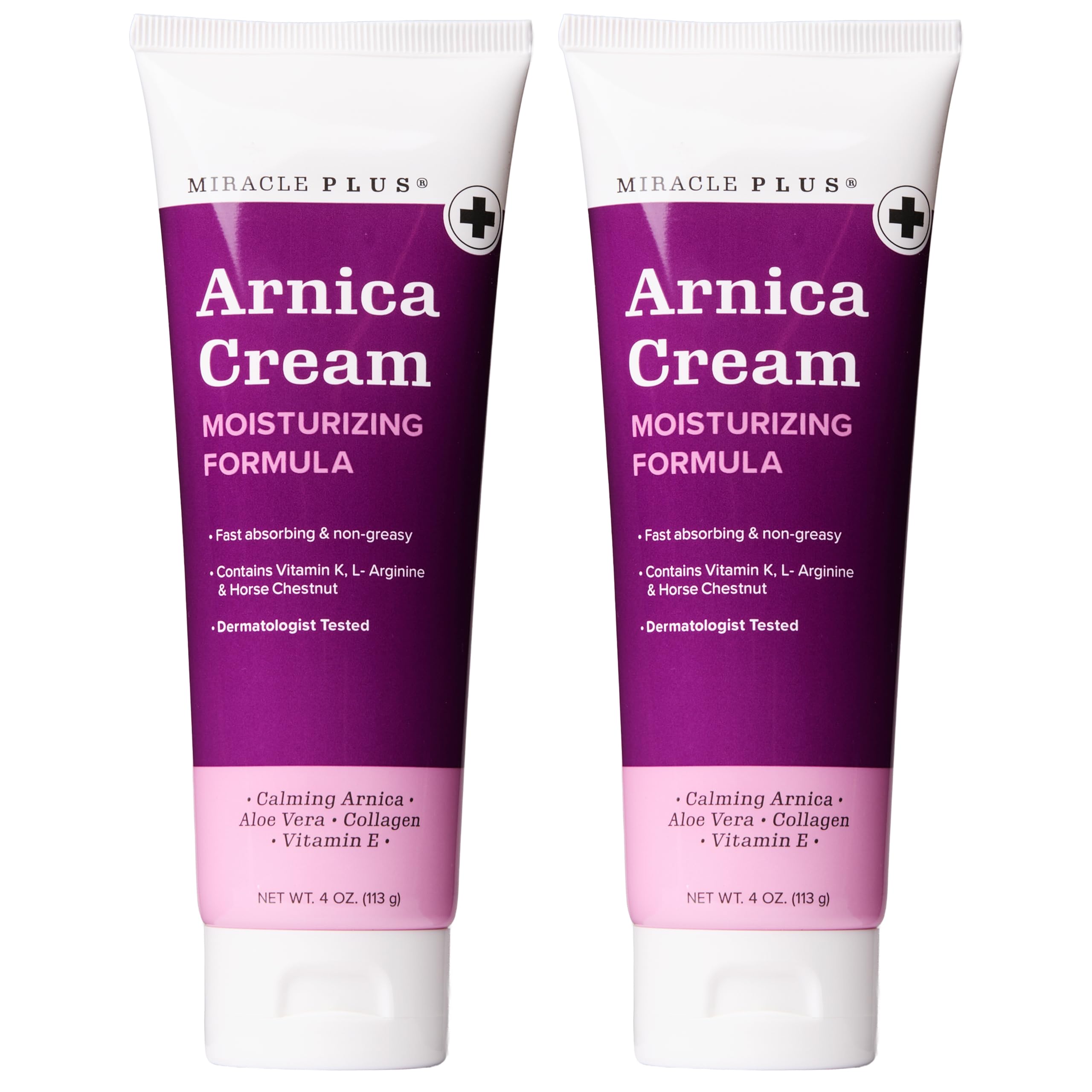 Miracle Plus Arnica Cream Extra Strength Bruise Relief Lotion For Bruising And Swelling On Skin | Arnica Gel, Vitamin K Cream, Skin Care | Moisturizing Bruise Formula With Horse Chestnut, 2-Pack Miracle Plus buy supplements canada