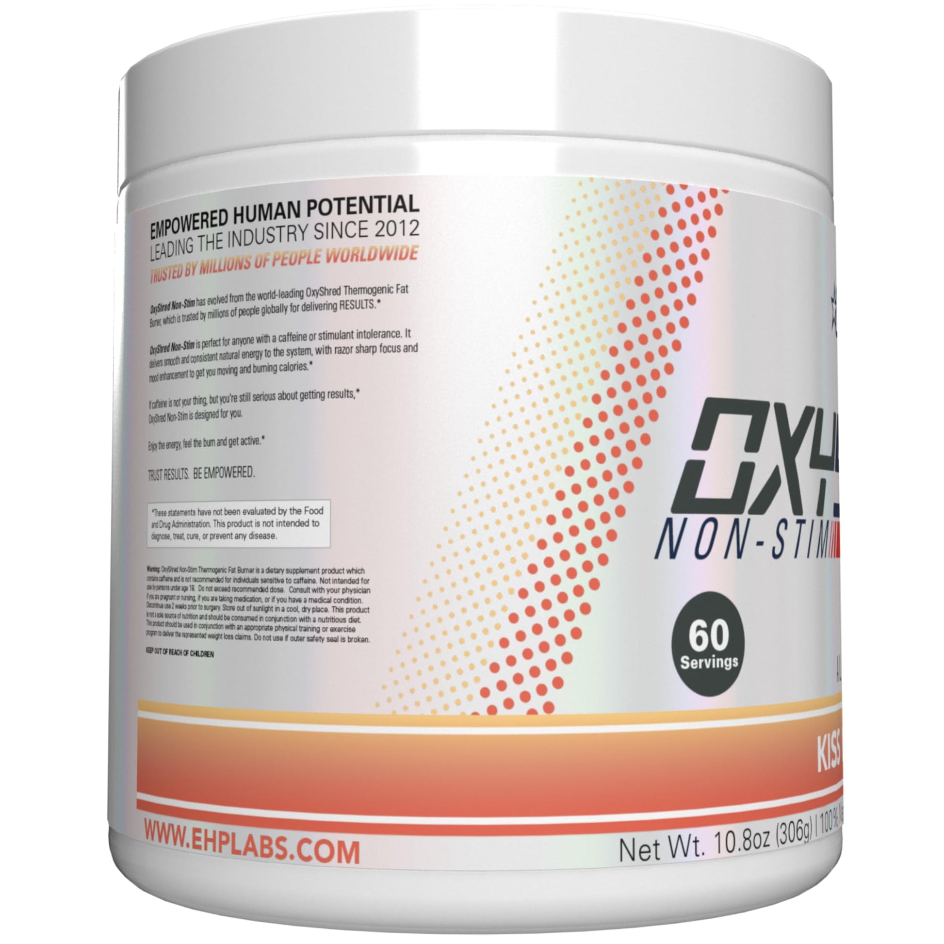 EHP Labs OxyShred Non Stimulant Pre Workout Powder - Stim Free Pre Workout, Caffeine Free Preworkout for Men & Women with L Glutamine & Acetyl L Carnitine - Peach, 60 Servings EHP Labs buy supplements canada