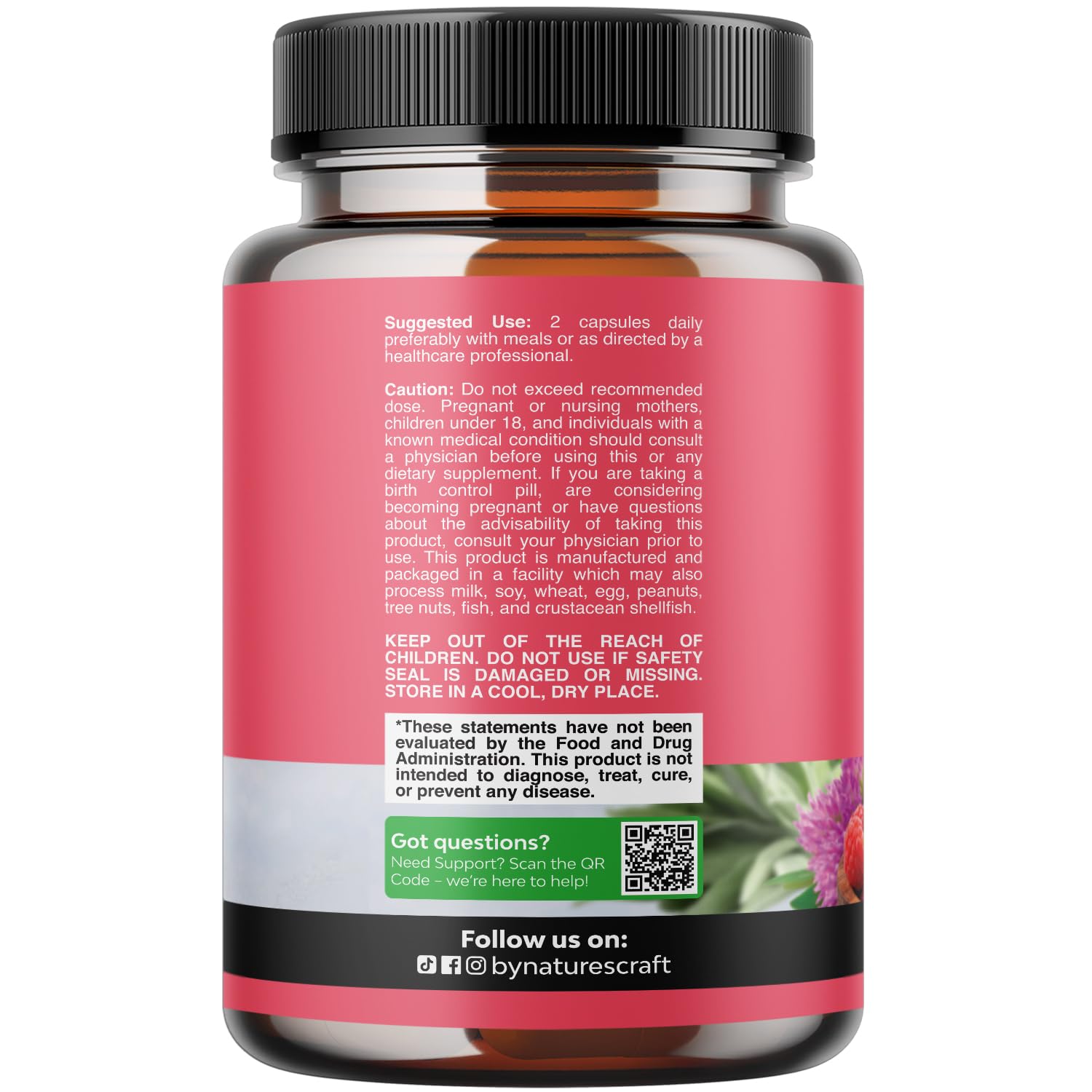 Complete Herbal Menopause Supplement for Women - Female Hormone Balance Capsules for Night Sweats Hot Flashes & Mood Swings with Dong Quai, Chaste Berry & Black Cohosh Root - 120 Count Pack Natures Craft buy supplements canada