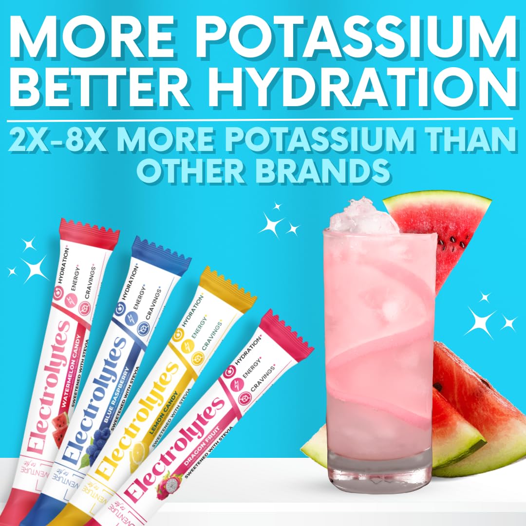 My Adventure to Fit Electrolytes Powder Packets – 16 Sugar-Free Hydration Packets, Potassium Supplement, Watermelon Candy, Blue Raspberry, Lemon Candy, Dragon Fruit My Adventure to Fit buy supplements canada