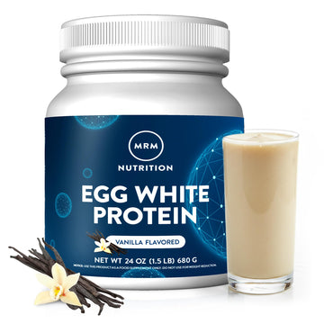 MRM Nutrition Egg White Protein - Sugar Free Vanilla Flavored Powder, 23g Fat-Free Protein with Digestive Enzymes, Free of Dairy, Gluten, and Soy, High Biological Value - 20 Servings MRM buy supplements canada
