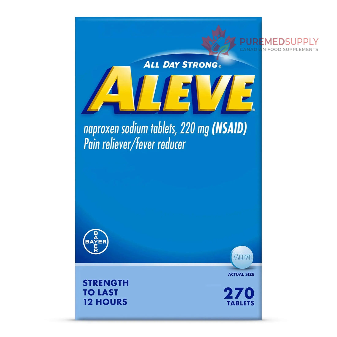 Aleve Pain Reliever & Fever Reducer Tablets, Naproxen Sodium, Headache, Back and Body Pain Relief Medicine, 270 Count Aleve buy supplements canada