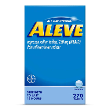 Aleve Pain Reliever & Fever Reducer Tablets, Naproxen Sodium, Headache, Back and Body Pain Relief Medicine, 270 Count Aleve buy supplements canada