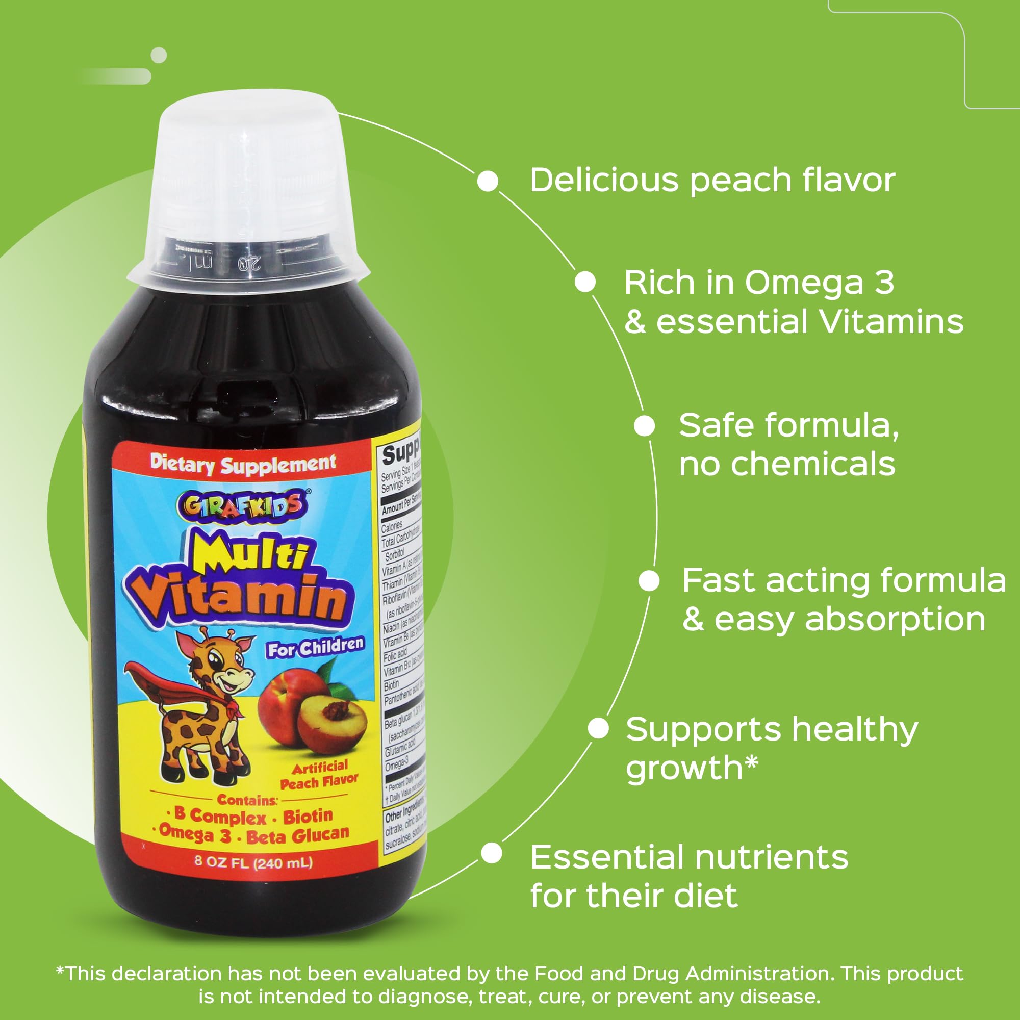 GirafKids Multivitamin Syrup + Super Vitamins Liquid Bundle for Kids Ages 4+ | Omega-3, Beta Glucan, Royal Jelly & Propolis | PHARMADEL buy supplements canada