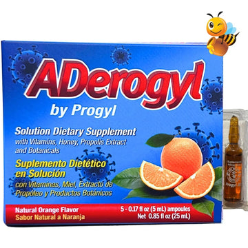 Aderogyl Oral Liquid Vitamins with A, C, D, E, Zinc, Bee Honey, Propolis, and Botanical Extracts - Natural Orange Flavor Aderogyl buy supplements canada