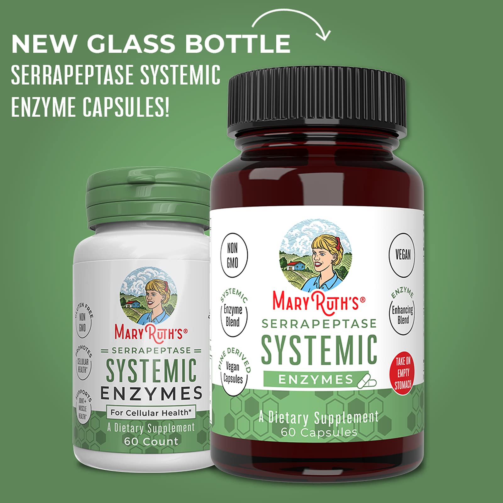 MaryRuth Organics Serrapeptase Enzymes Capsules | Up to 2 Month Supply | Enzyme Supplement for High Potency Sinus Relief Pills| Tissue Health and Cellular Health | Vegan | Gluten Free | 60 Count MARYRUTH'S buy supplements canada