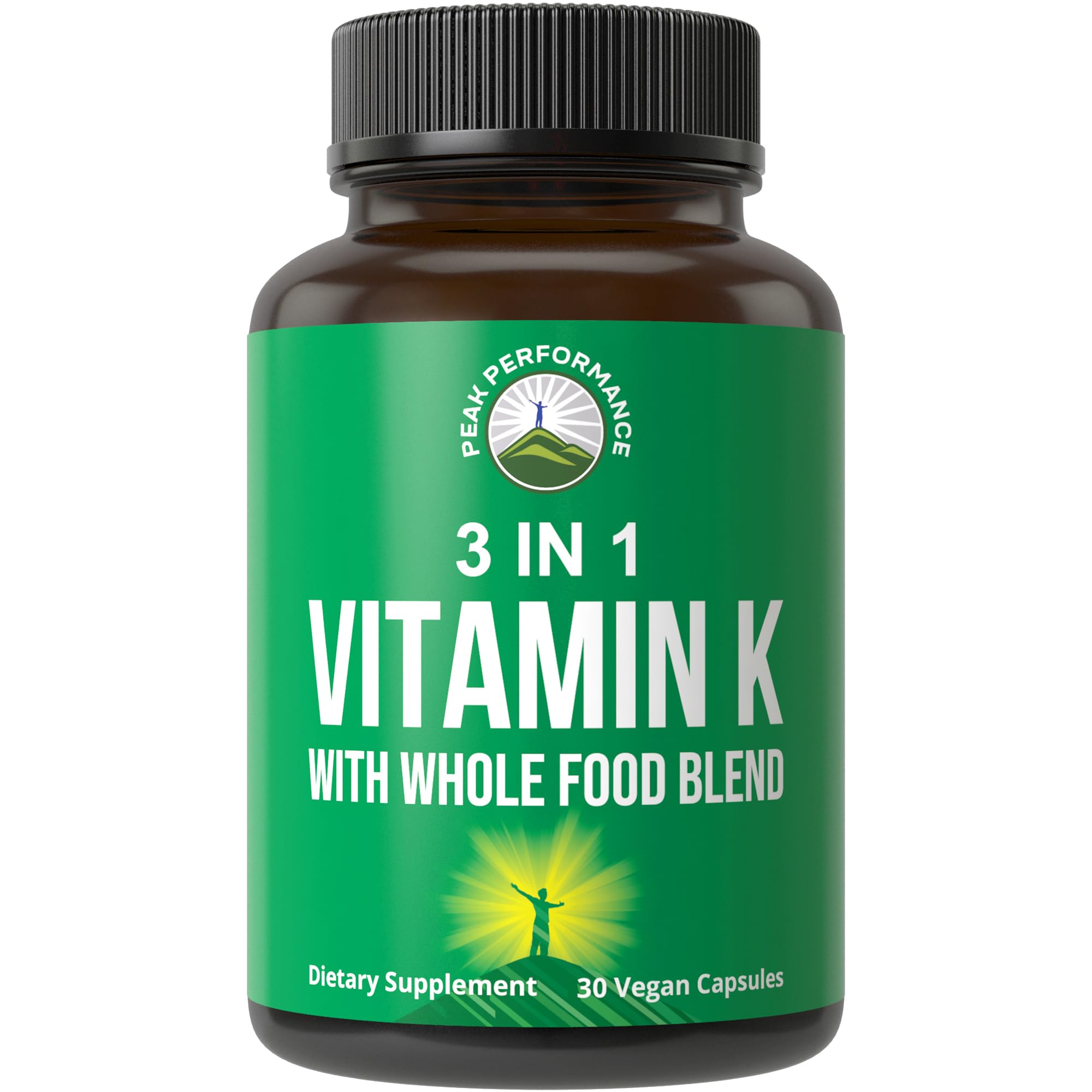 Vitamin K with Whole Food Blend of 25+ Vegetables and Fruits for Max Absorption. Vegan Capsules Supplement. Vitamins K1, K-2 MK4 + K2 Natto MK7. Alternative to Drops, Gummies. VIT K with K 2 and MK-7 Peak Performance buy supplements canada