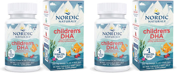 Nordic Naturals Children’s DHA, Strawberry - 90 Mini Chewable Soft Gels for Kids - 250 mg Omega-3 with EPA & DHA - Brain Development & Function - Non-GMO - 22 Servings (Pack of 2) Nordic Naturals buy supplements canada