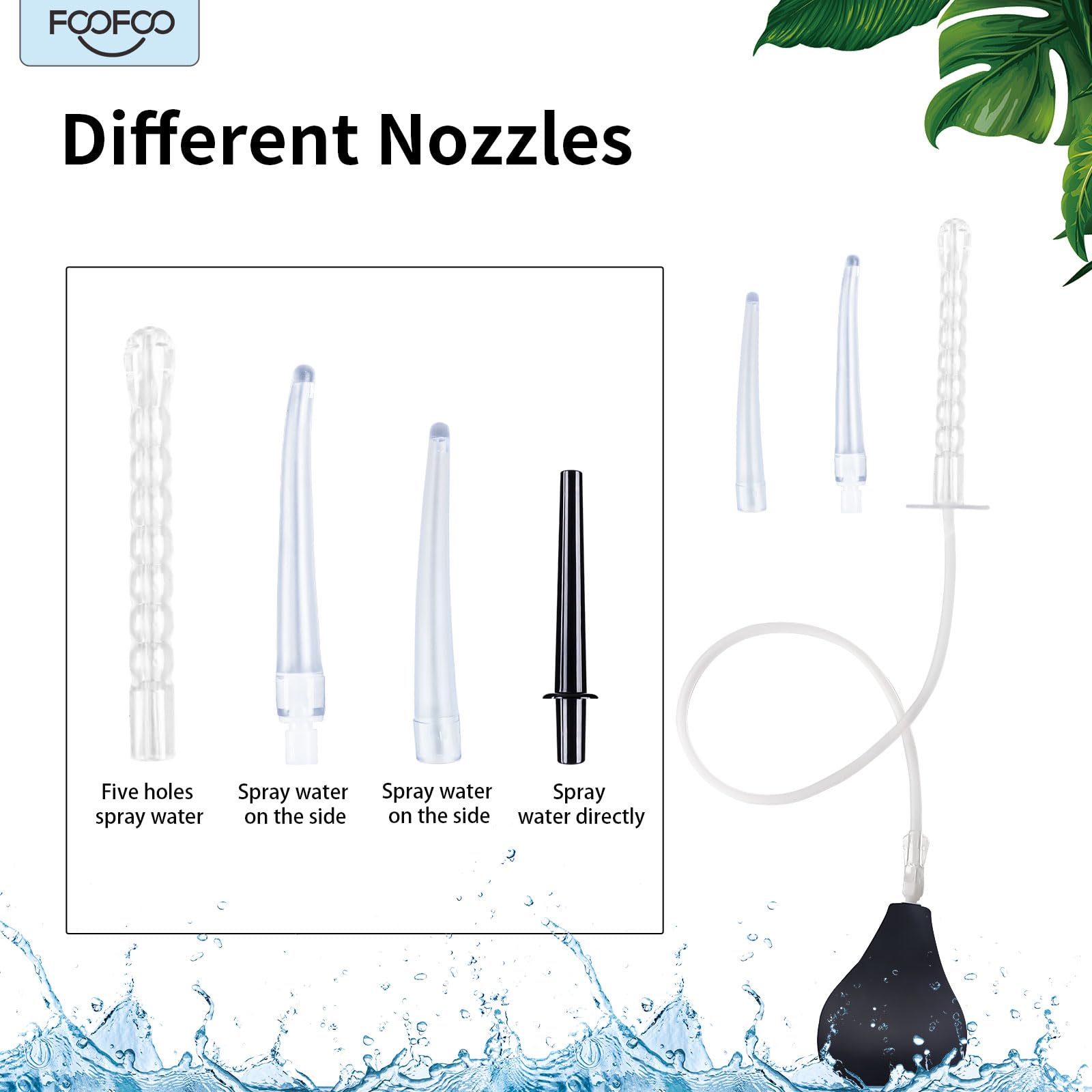 Enema Bulb 7.6oz Douche Enema Kit Includes 4 Nozzles for Women & Men Black with Storage Bag FOOFOO buy supplements canada