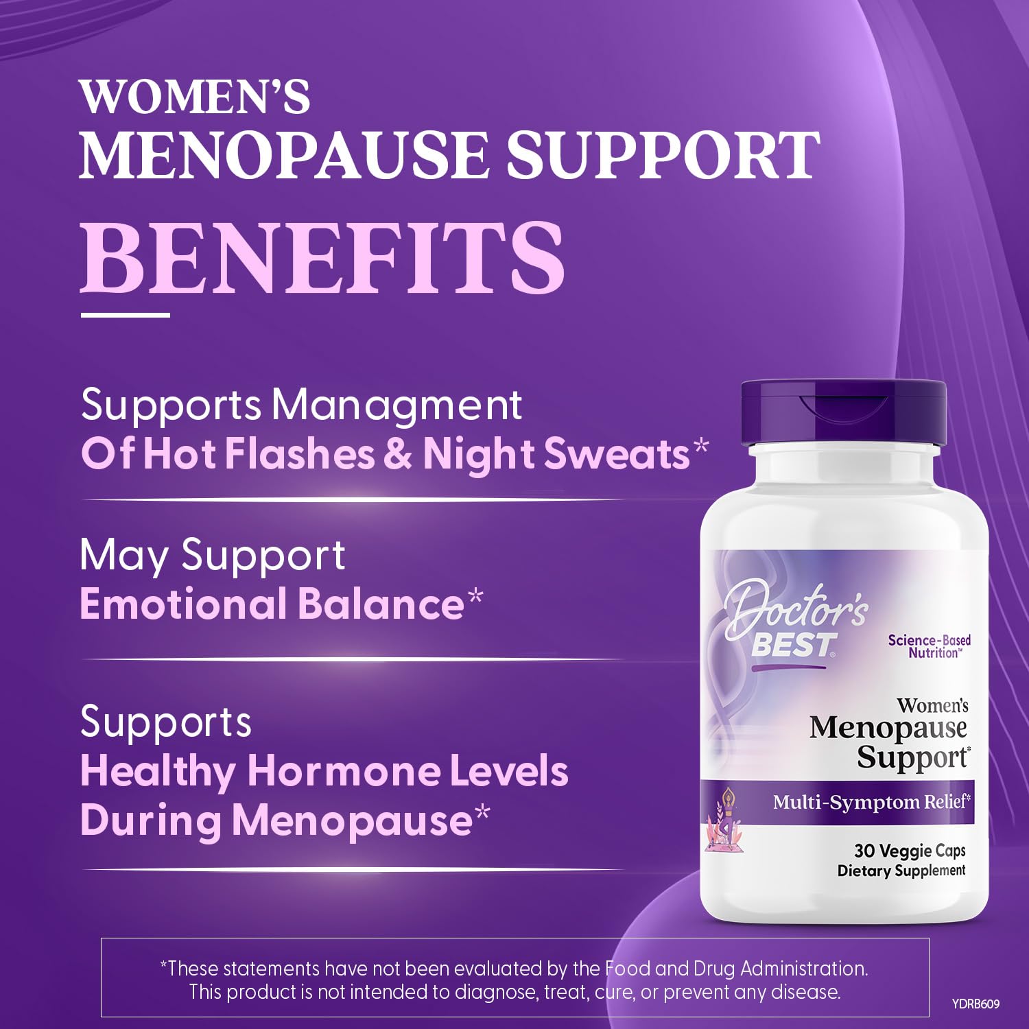 Doctors Best Womens Menopause Support (Soy Isoflavone, Black Cohosh, Chaste Tree), Multi-Symptom Relief, Non-GMO, Gluten Free, Vegan 30 Veggie Caps Doctor's BEST buy supplements canada