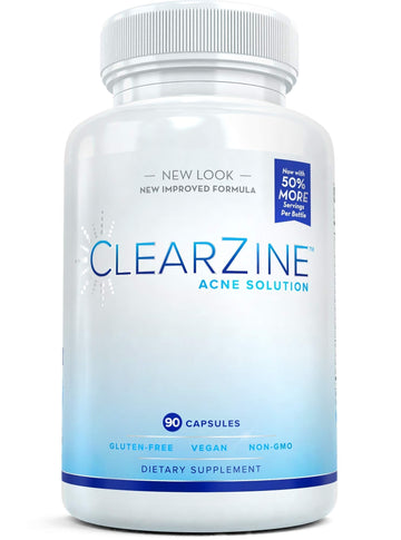 ClearZine Acne Pills for Teens & Adults | Clear Skin Supplement, Vitamins for Hormonal & Cystic Acne | Stop Breakouts, Oily Skin and Zits, 90 Caps ClearZine buy supplements canada