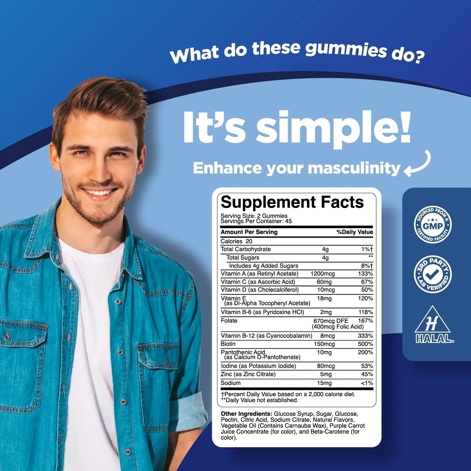 Phytoral Natural Multivitamin for Men Gummies with Zinc - Vitamin D C A & Biotin B6 B12 Full Health Supplement Phytoral buy supplements canada