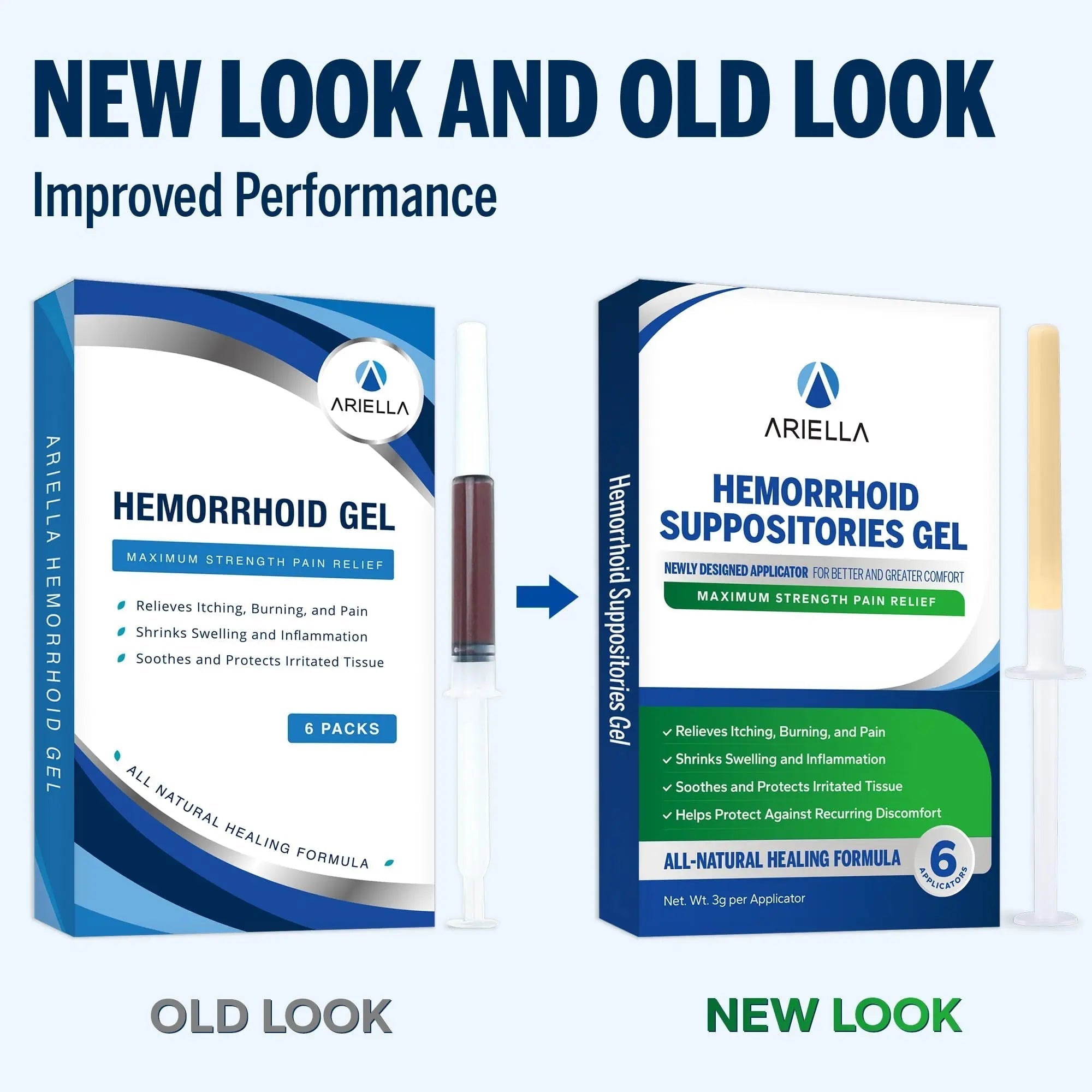 Ariella Hemorrhoid Treatment Suppository Gel: Natural & Herbal - Relieve Itching Burning Discomfort - Internal Relief - New Rounded Applicator - Nighttime Use (Pack of 6) Ariella buy supplements canada