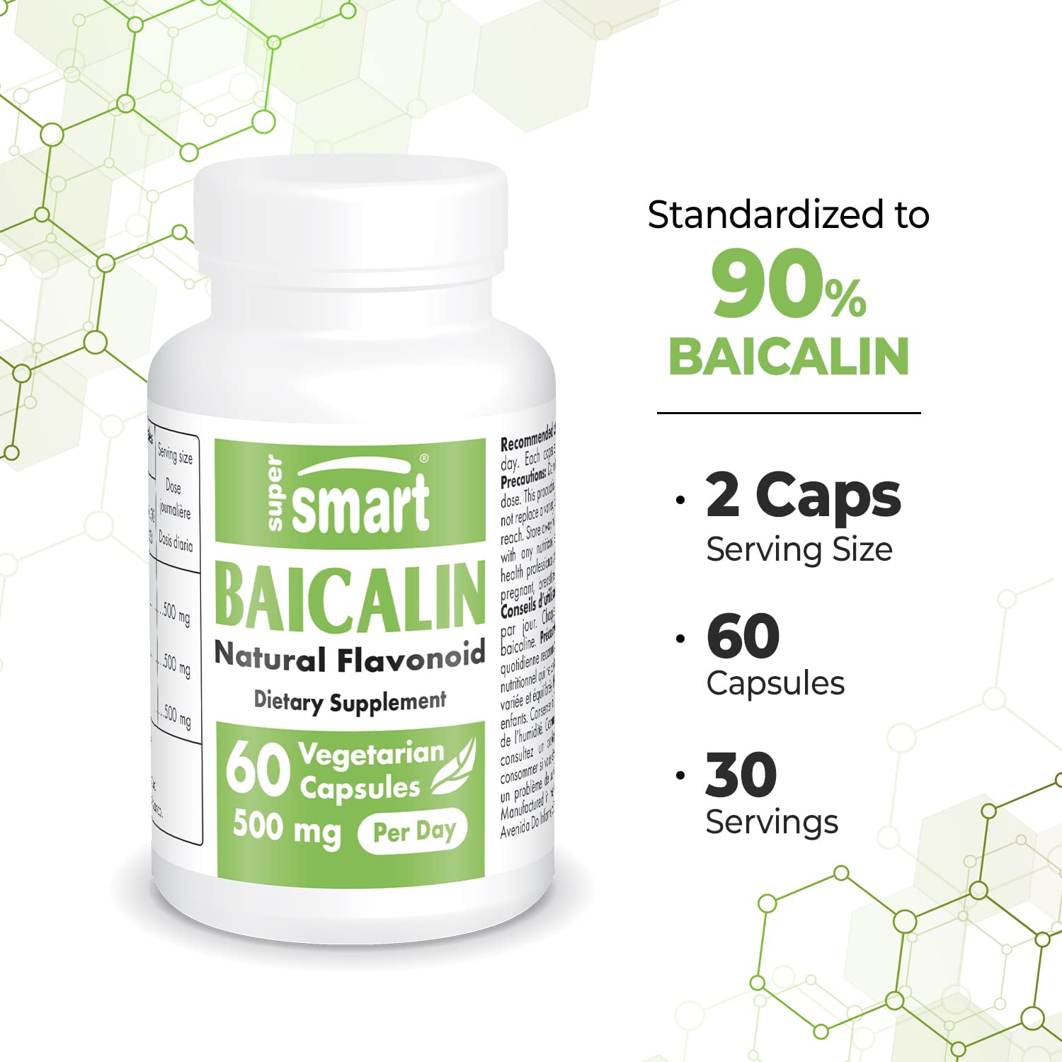 Supersmart - 90% Baicalin 500mg per Day (Scutellaria Baicalensis) - Chinese Skullcap Supersmart buy supplements canada