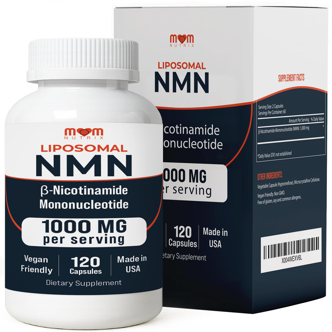 NMN Supplement 1000 mg Pure Nicotinamide Mononucleotide - NAD Precursor for Energy, Cellular Renewal & Longevity Support - Mitochondrial Support 120 Capsules - Vegan, Non GMO, Gluten Free MOM NUTRIX buy supplements canada