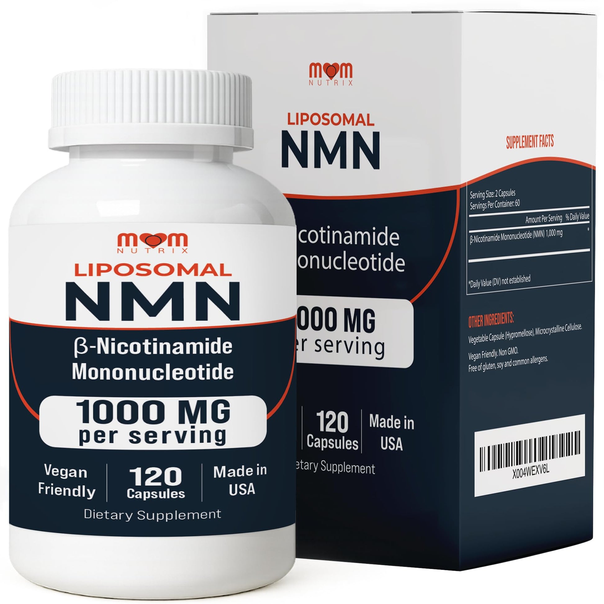 NMN Supplement 1000 mg Pure Nicotinamide Mononucleotide - NAD Precursor for Energy, Cellular Renewal & Longevity Support - Mitochondrial Support 120 Capsules - Vegan, Non GMO, Gluten Free MOM NUTRIX buy supplements canada