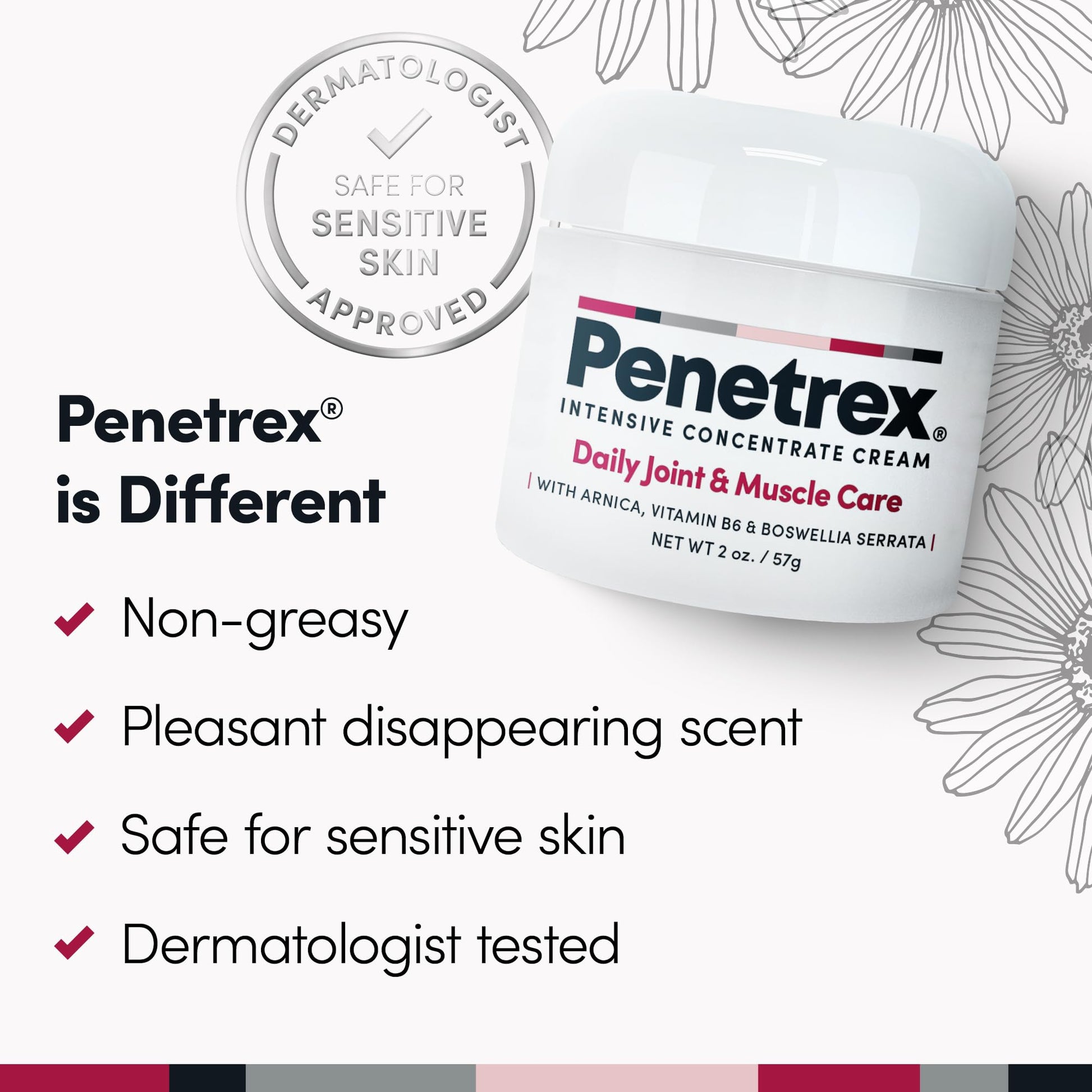 Penetrex Daily Joint & Muscle Care Cream – Soothing Botanical Formula with Arnica, Vitamin B6 & MSM – Lightweight Fast-Absorbing Cream for Everyday Movement - Non-Greasy - Light Scent- 2 oz Penetrex buy supplements canada
