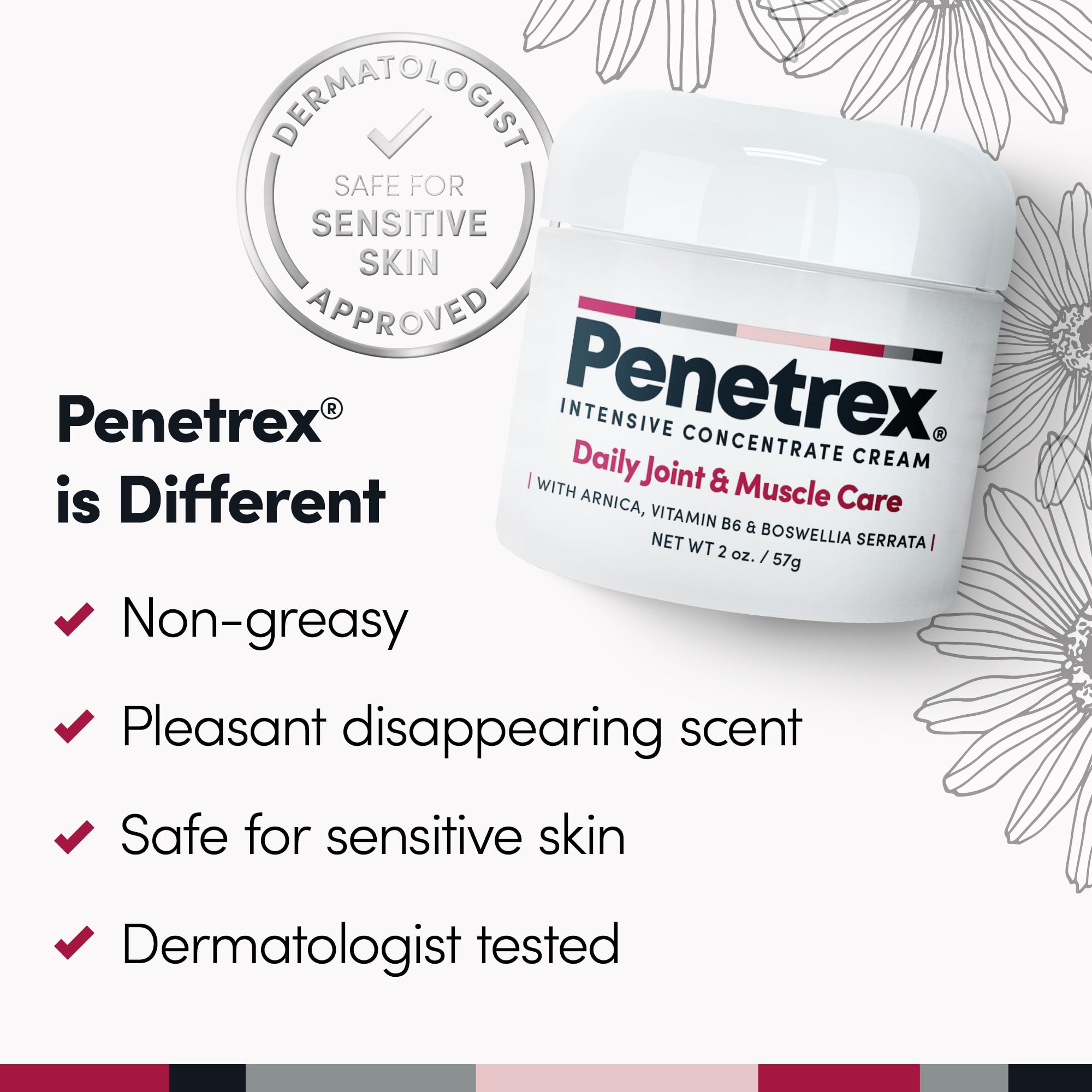 Penetrex Daily Joint & Muscle Care Cream – Soothing Botanical Formula with Arnica, Vitamin B6 & MSM – Lightweight Fast-Absorbing Cream for Everyday Movement - Non-Greasy - Light Scent- 2 oz Penetrex buy supplements canada